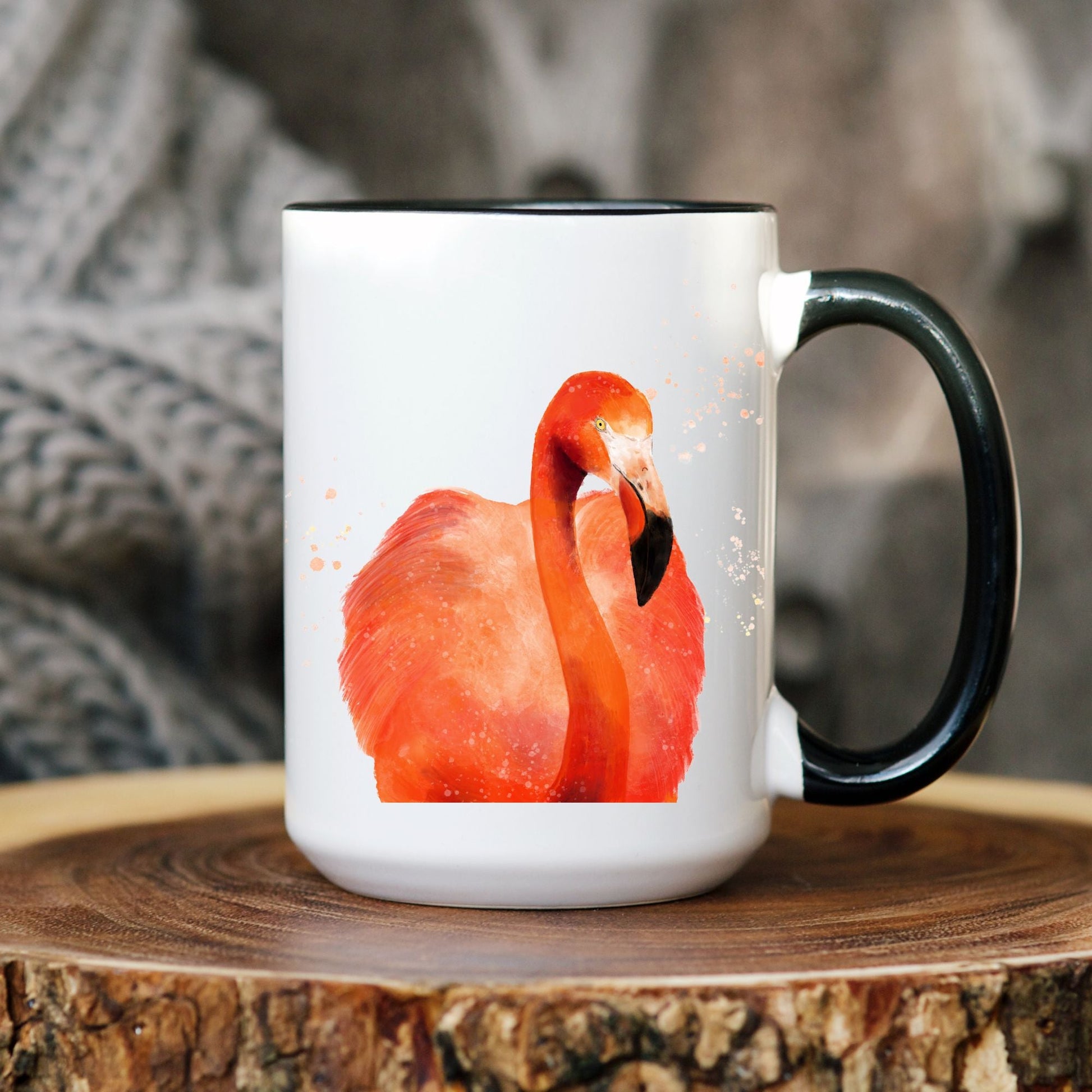 Vibrant Flamingo Portrait Ceramic Coffee Mug - MerikaArt