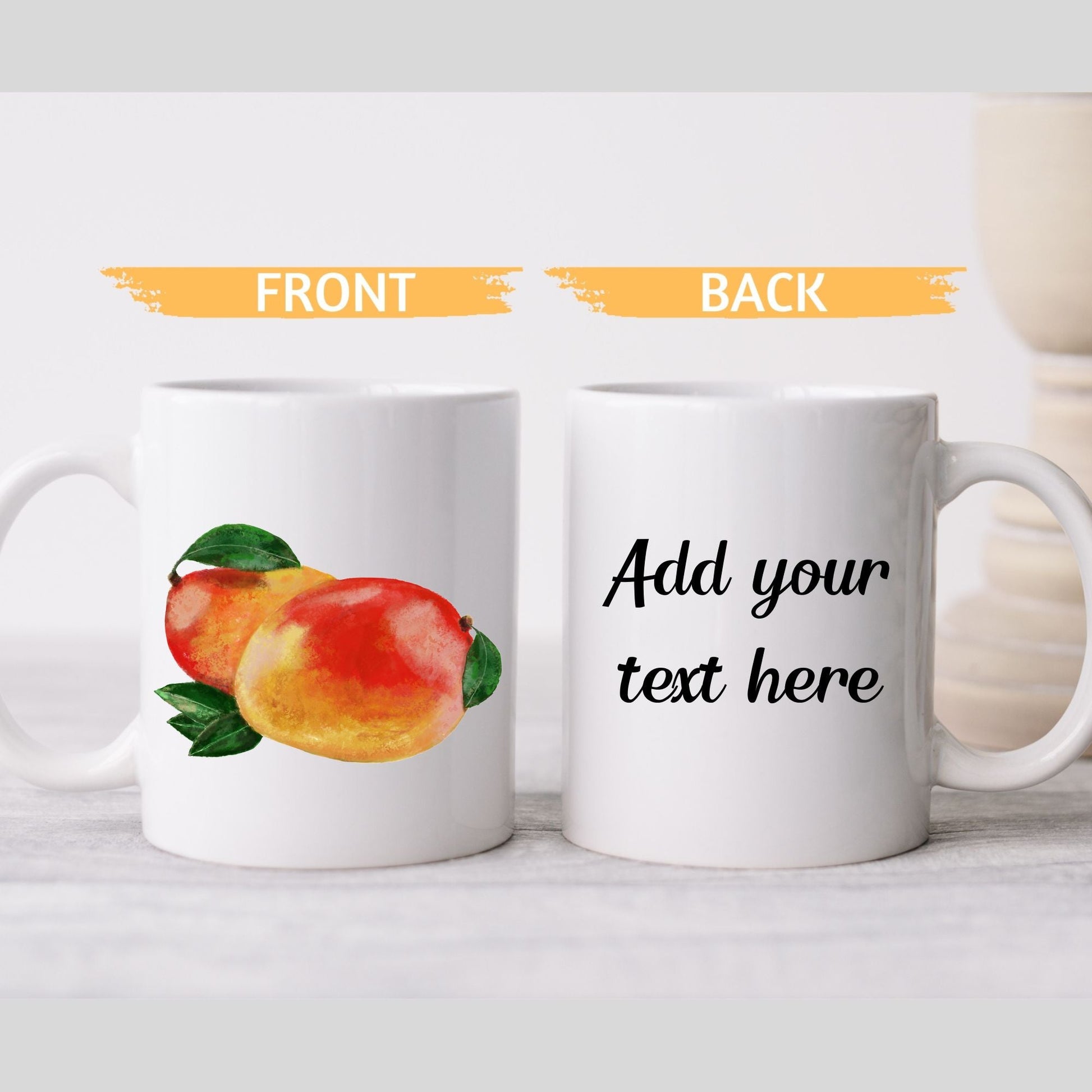 Vibrant Mango Mug with Tropical Fruit Art - MerikaArt