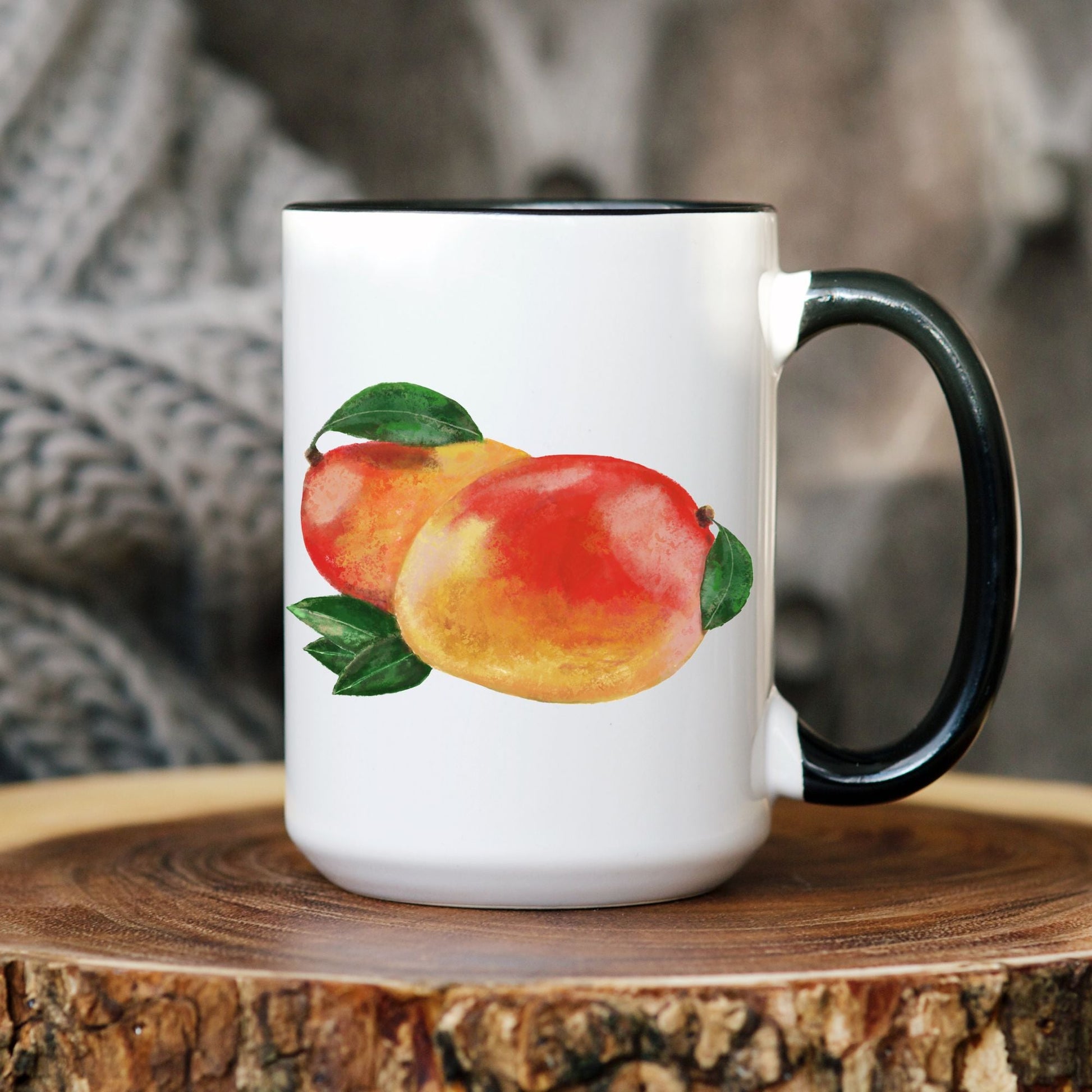 Vibrant Mango Mug with Tropical Fruit Art - MerikaArt