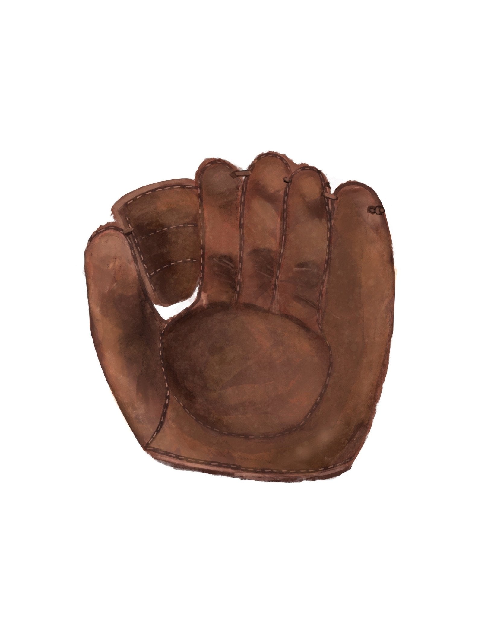 Vintage Baseball Gloves Print, Sport Painting, Boys Room Wall Art, Gift for Girls, Kids Wall Art, Nursery Decor, Sports Lover Drawing - MerikaArt