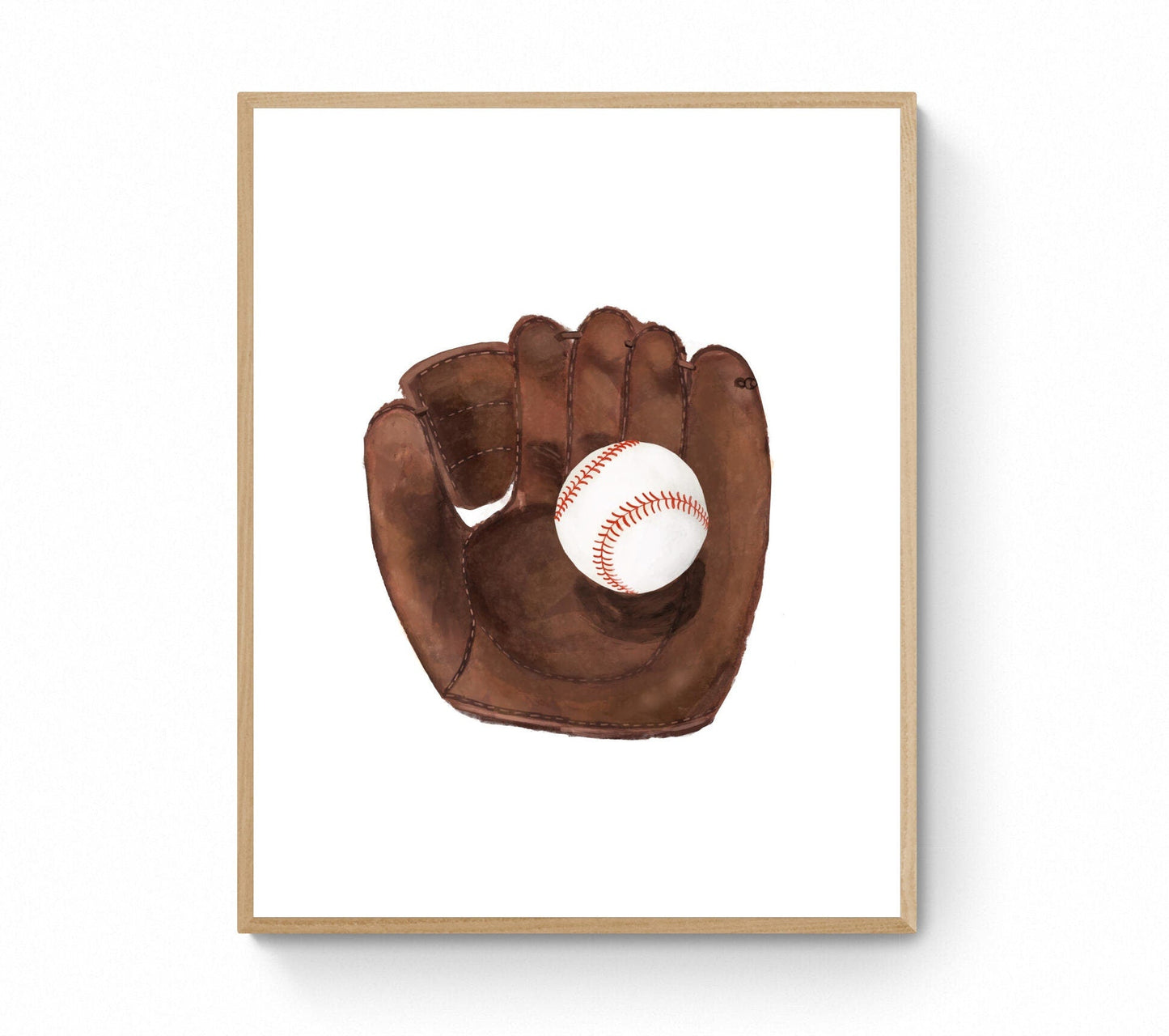 Vintage Baseball Gloves Print, Sport Painting, Boys Room Wall Art, Gift for Girls, Kids Wall Art, Nursery Decor, Sports Lover Drawing - MerikaArt
