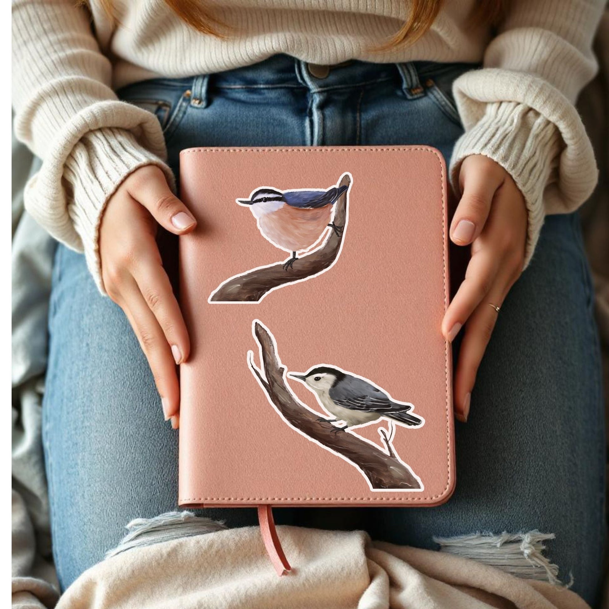 White - breasted Nuthatch Sticker - MerikaArt