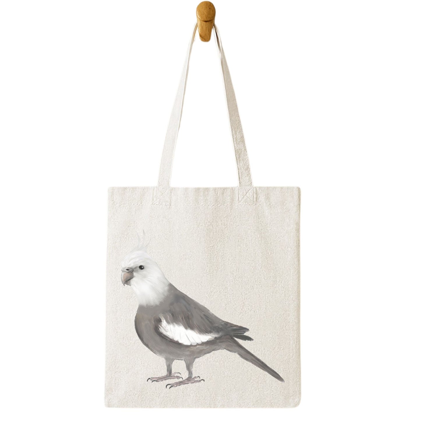 White Faced Cockatiel Canvas Tote Bag - MerikaArt