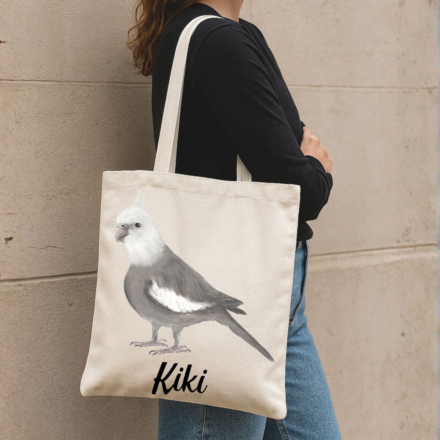 White Faced Cockatiel Canvas Tote Bag - MerikaArt