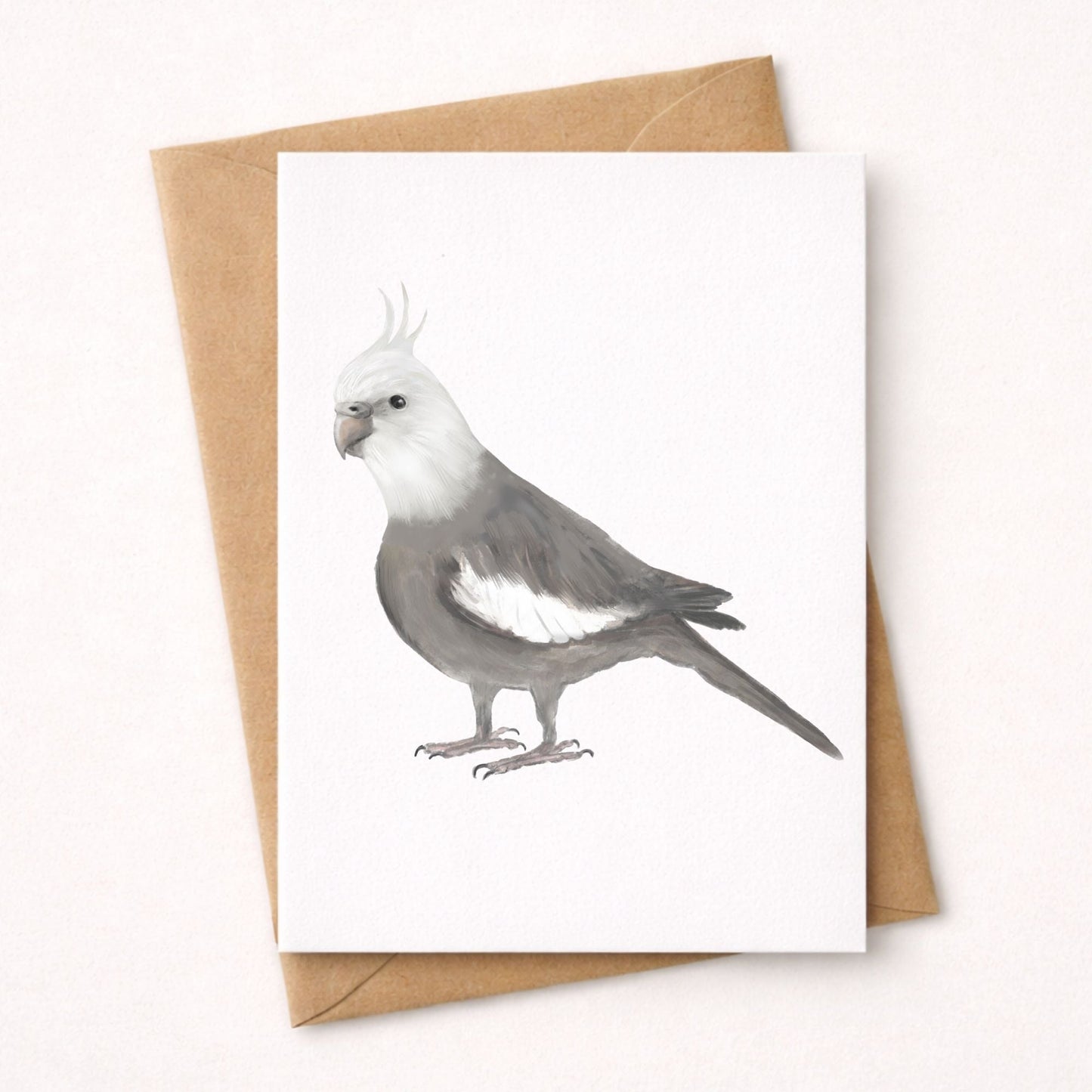 White Faced Cockatiel Postcard - MerikaArt