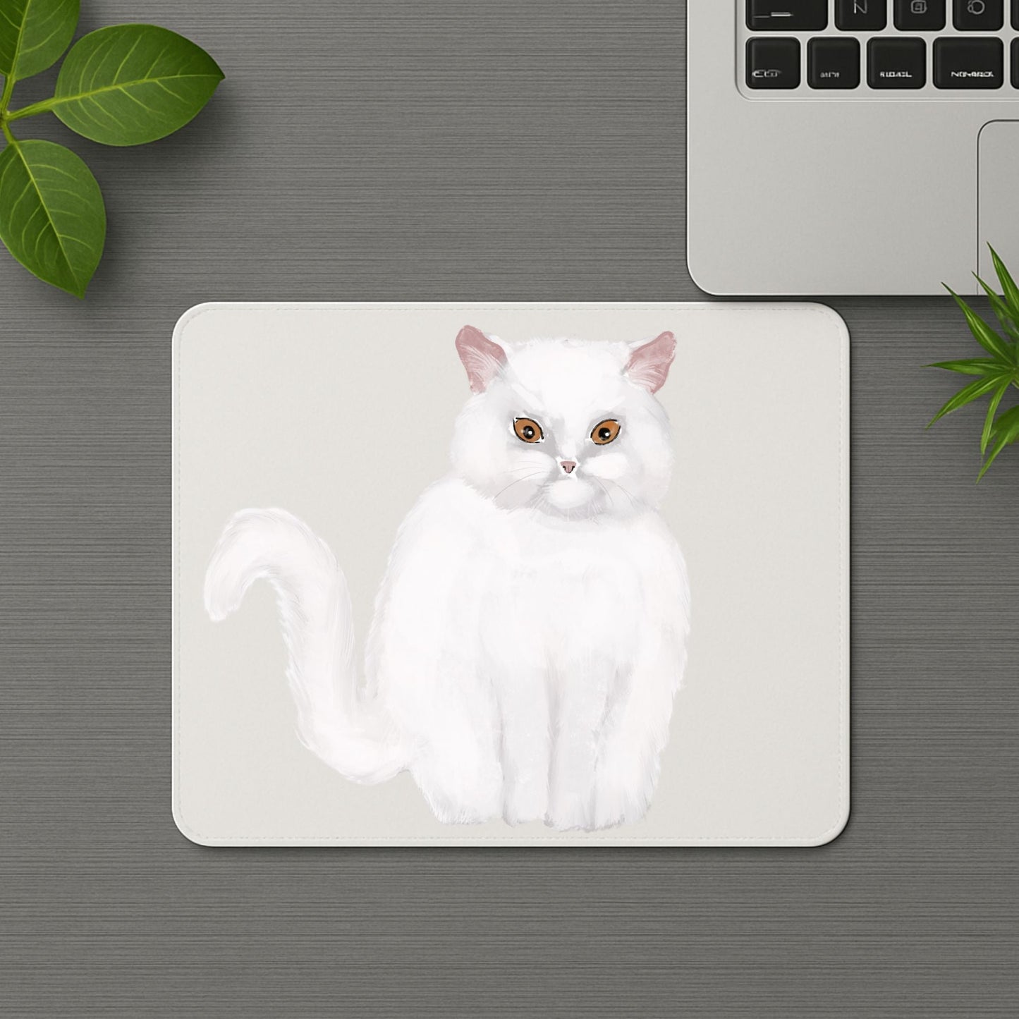 White Persian Cat Mousepad - MerikaArt
