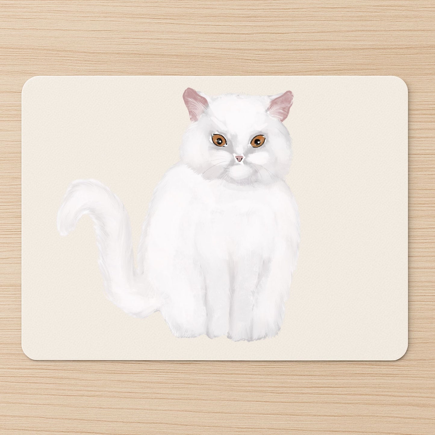 White Persian Cat Mousepad - MerikaArt
