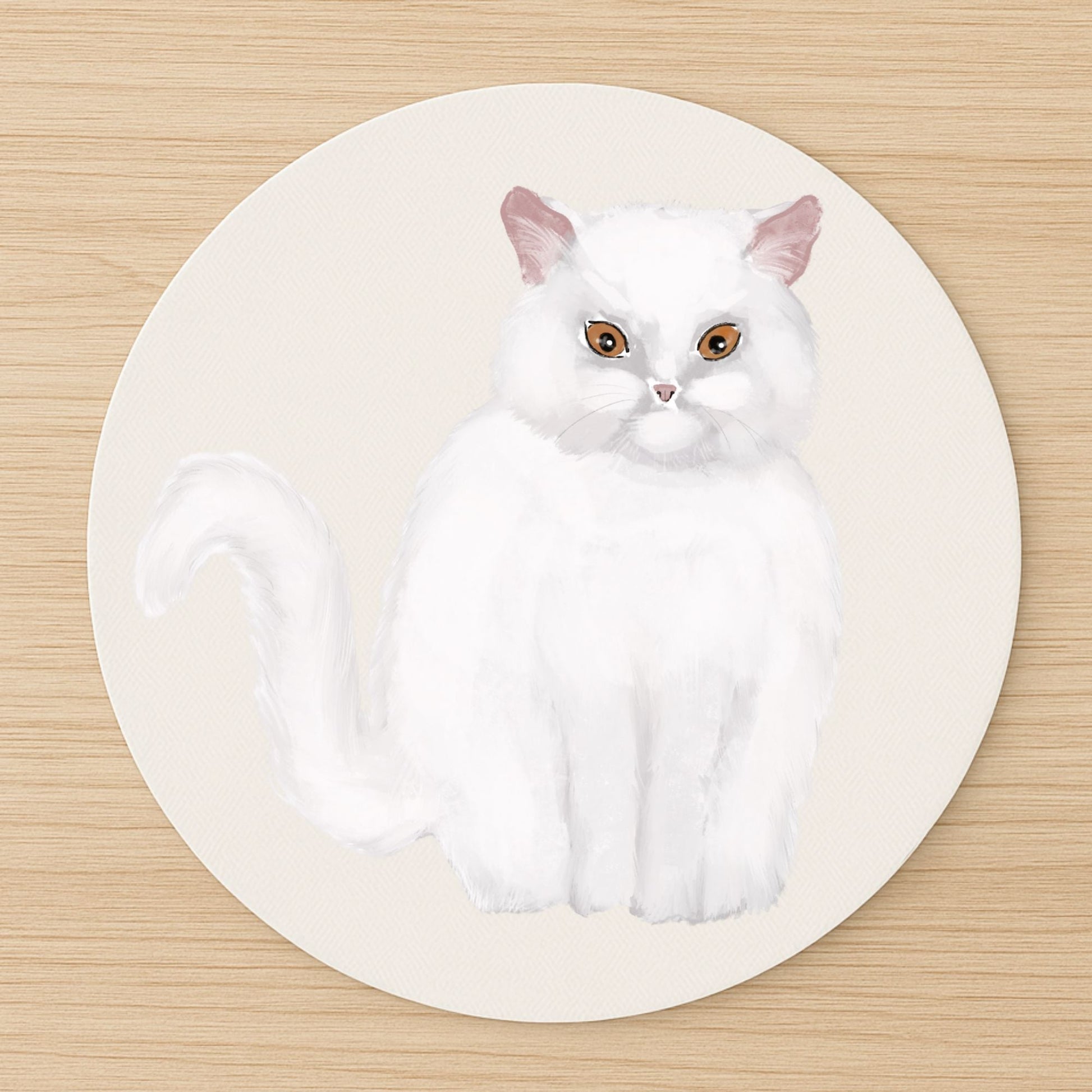 White Persian Cat Mousepad - MerikaArt