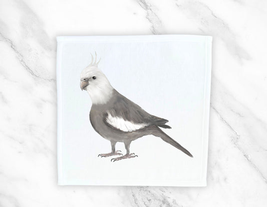 Whiteface Cockatiel Washcloth - MerikaArt