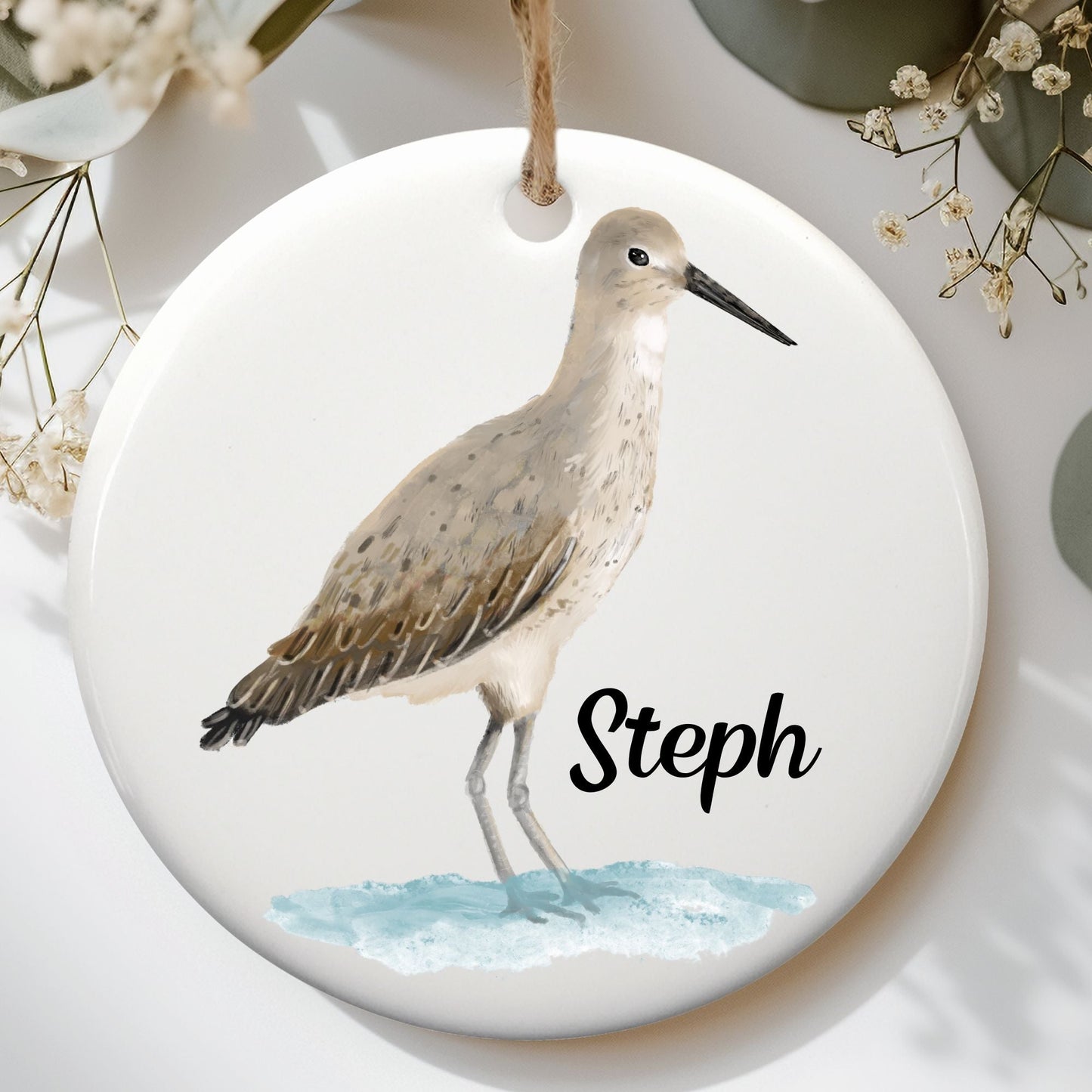 Willet Ceramic Ornament - MerikaArt