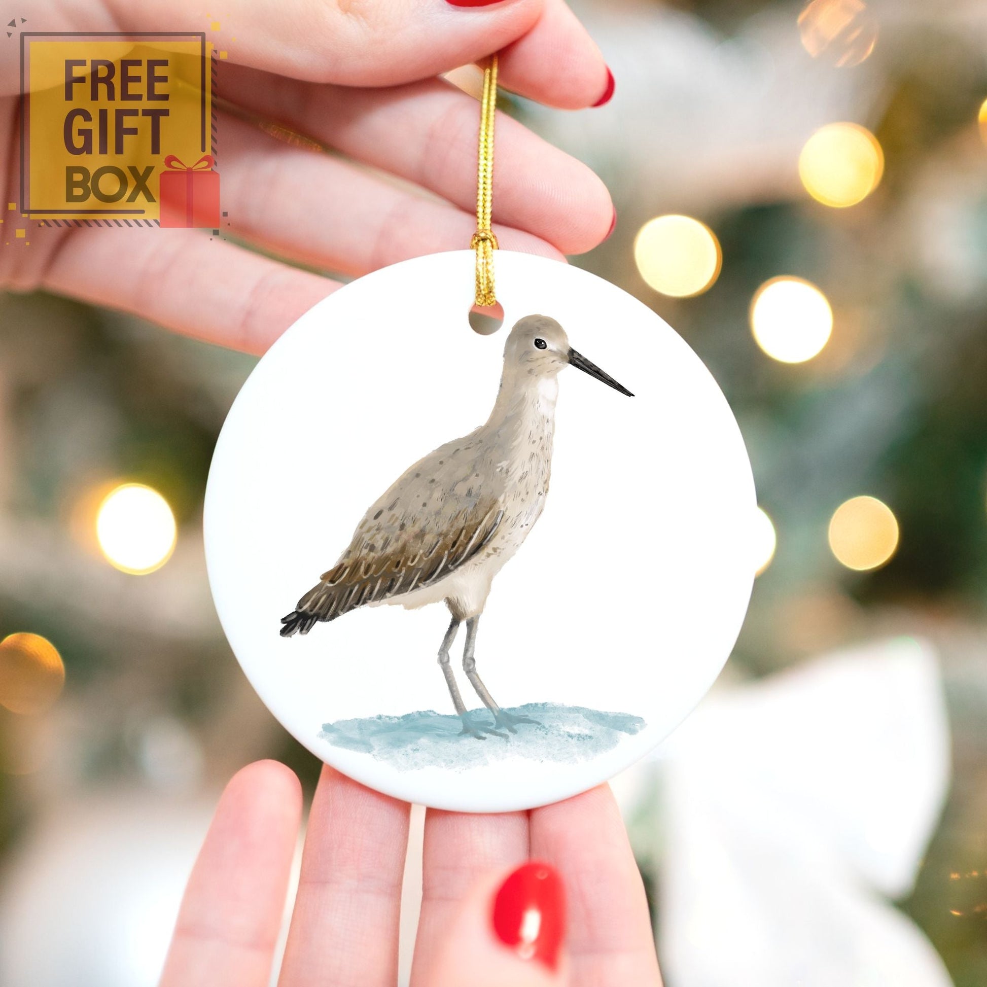 Willet Ceramic Ornament - MerikaArt