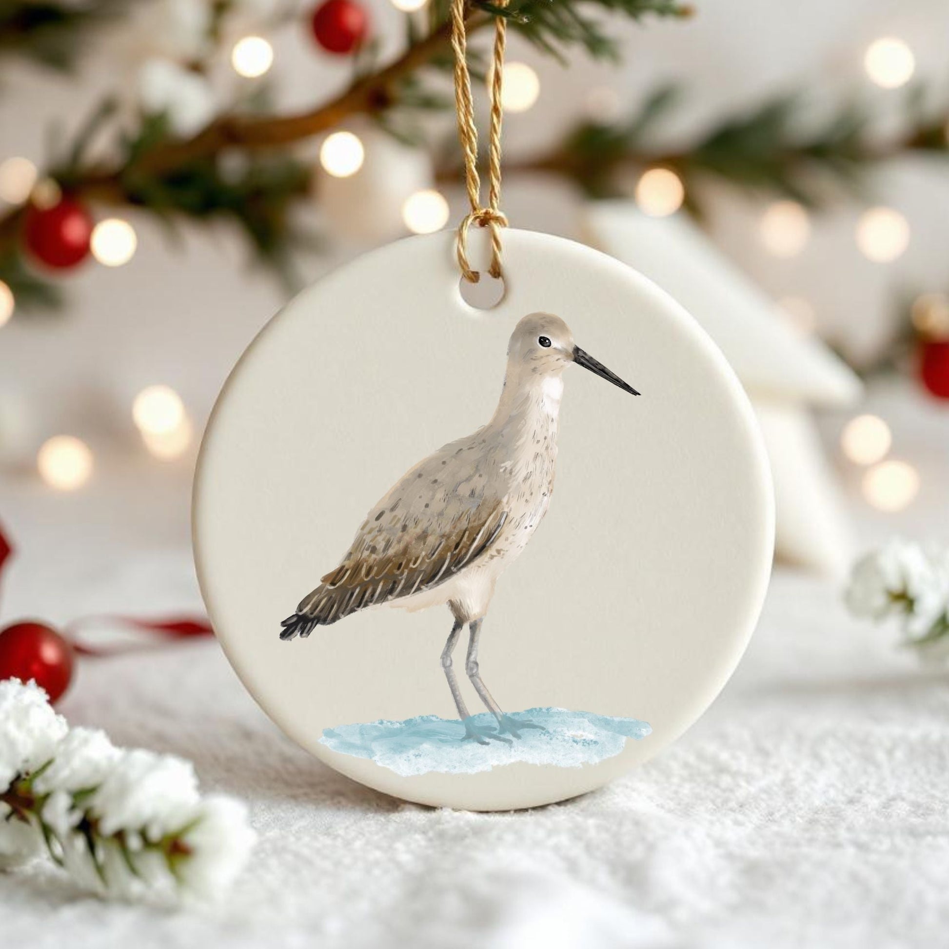Willet Ceramic Ornament - MerikaArt