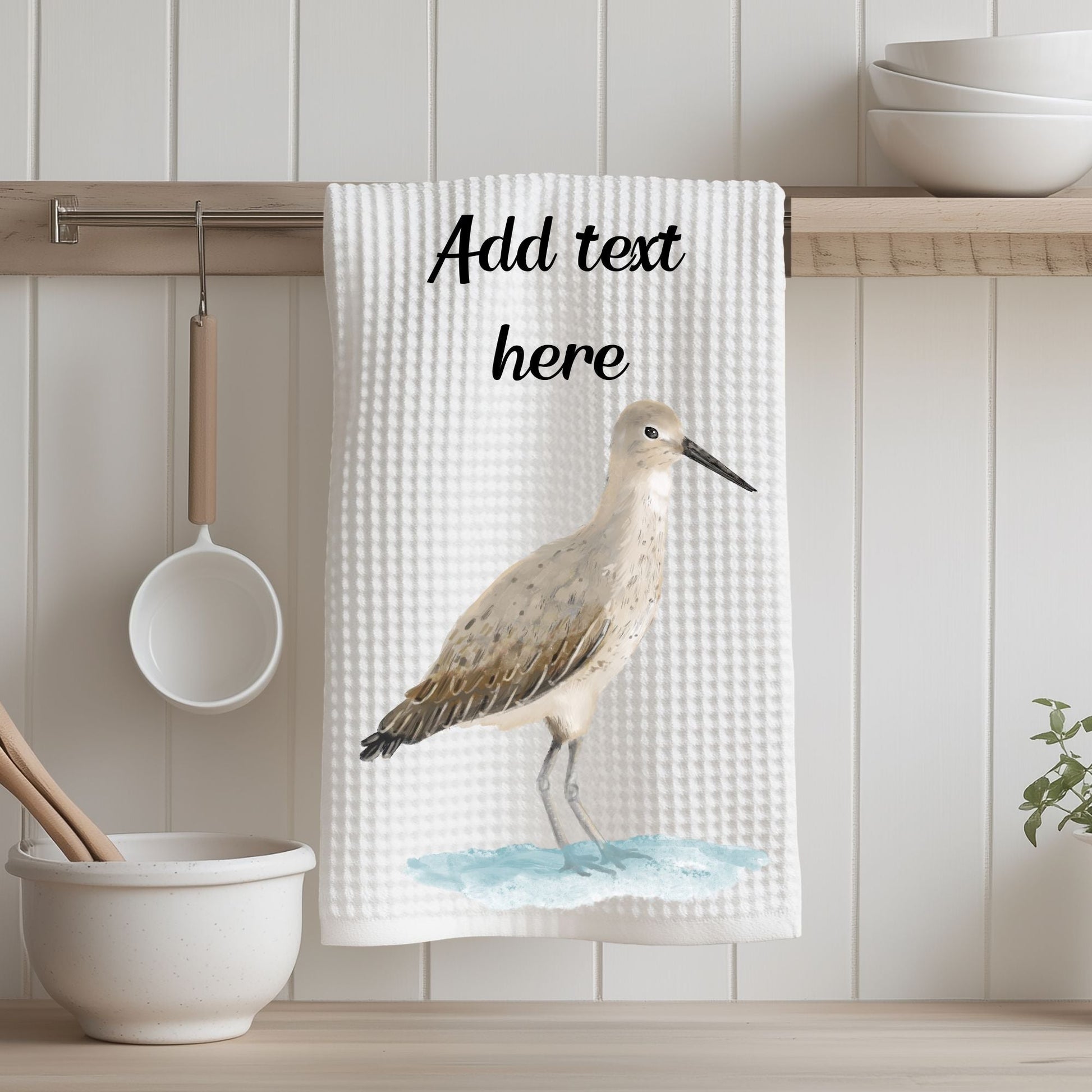 Willet Shorebird Kitchen Towel - MerikaArt