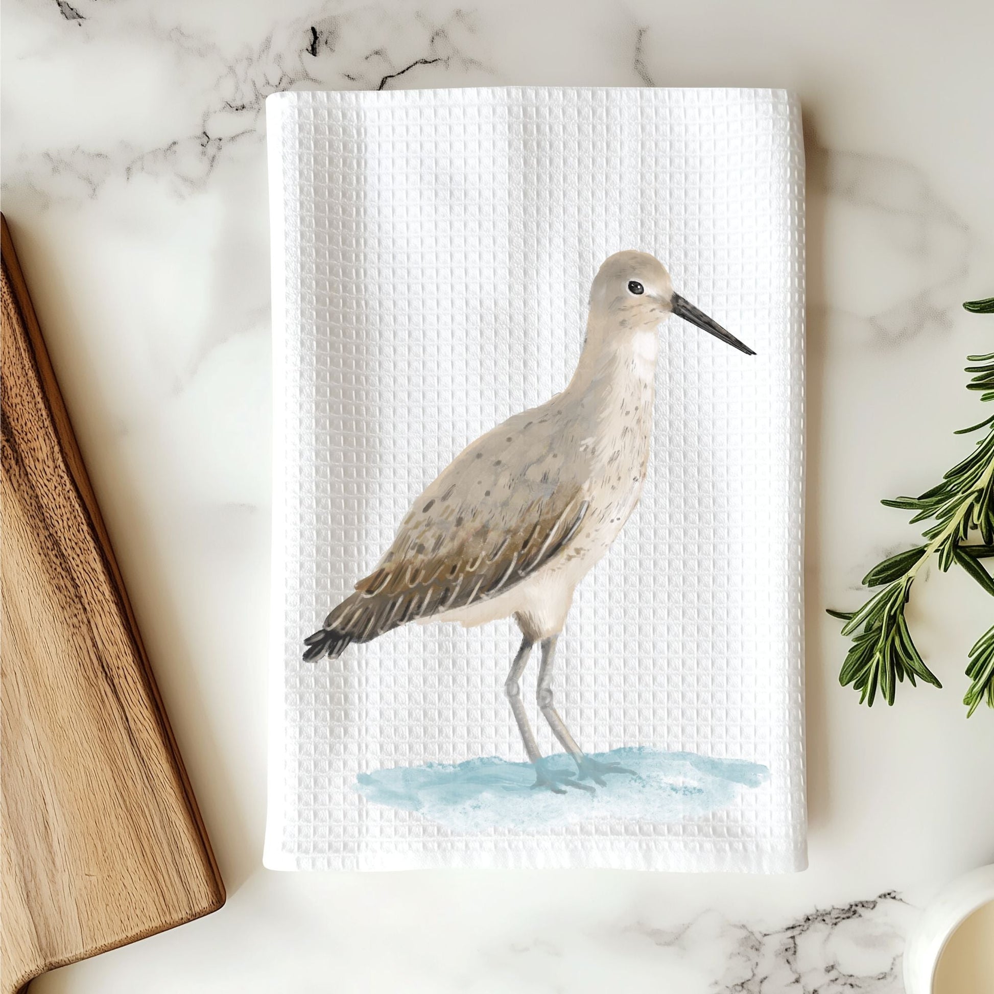 Willet Shorebird Kitchen Towel - MerikaArt