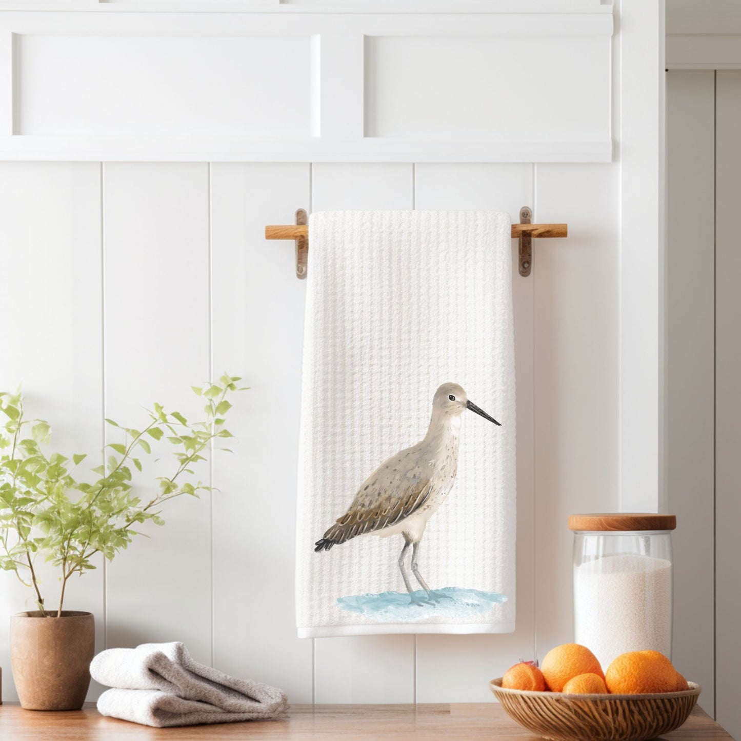 Willet Shorebird Kitchen Towel - MerikaArt