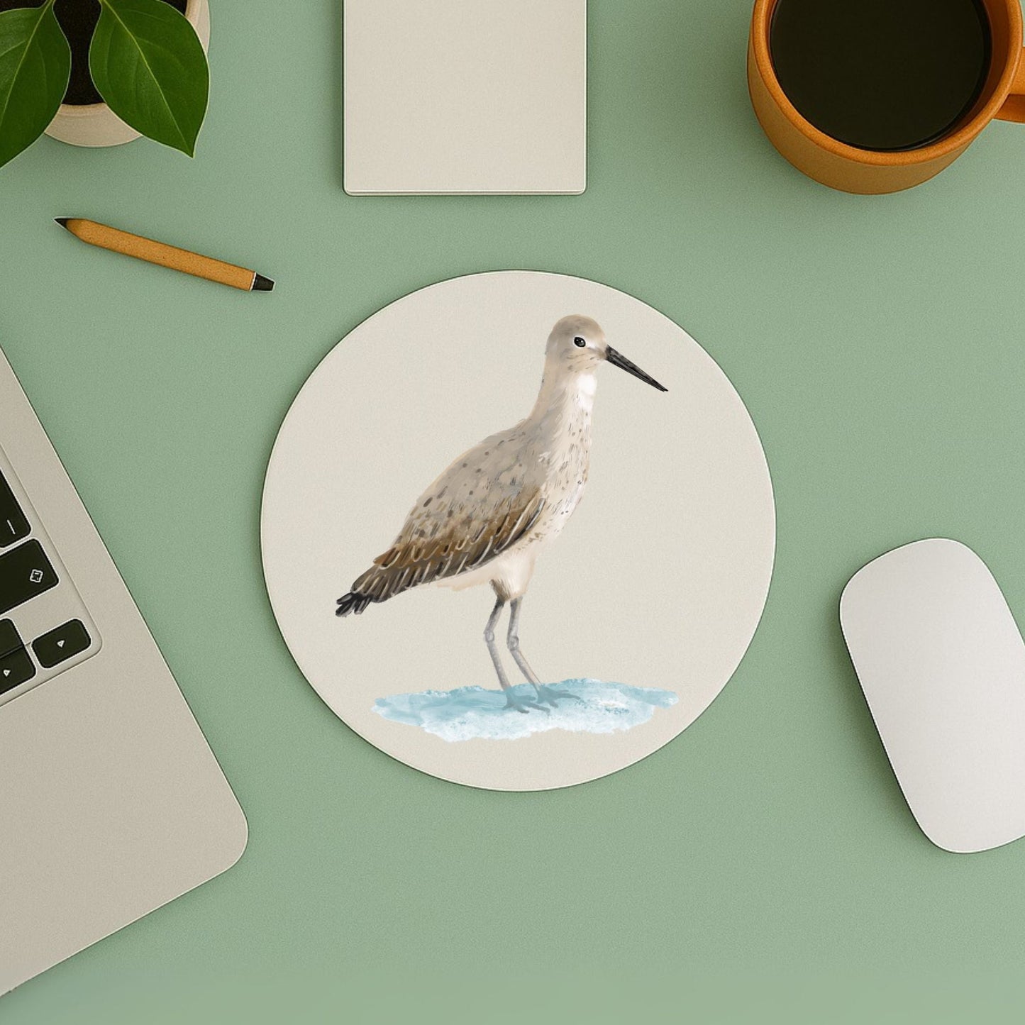 Willet Shorebird Mousepad - MerikaArt