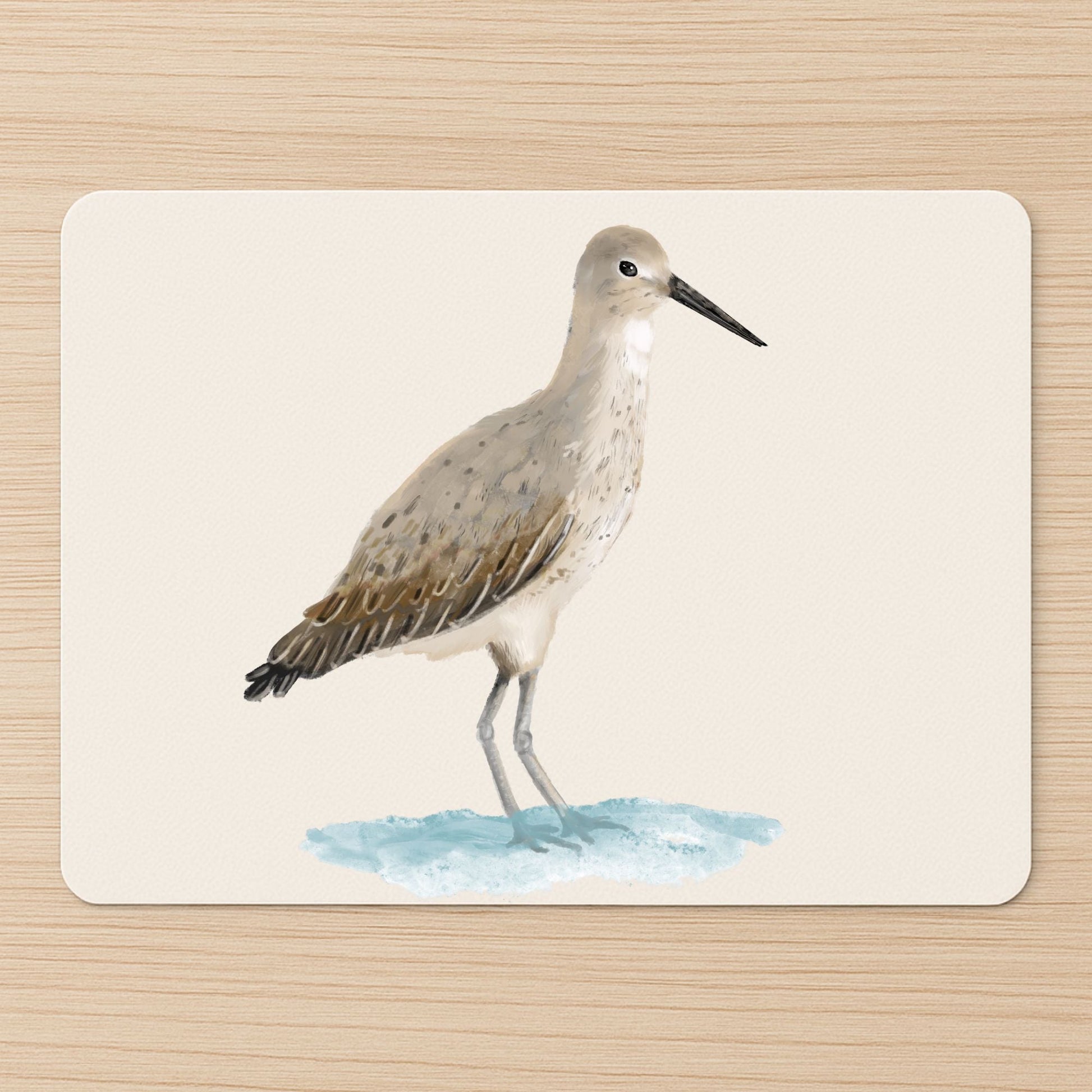 Willet Shorebird Mousepad - MerikaArt