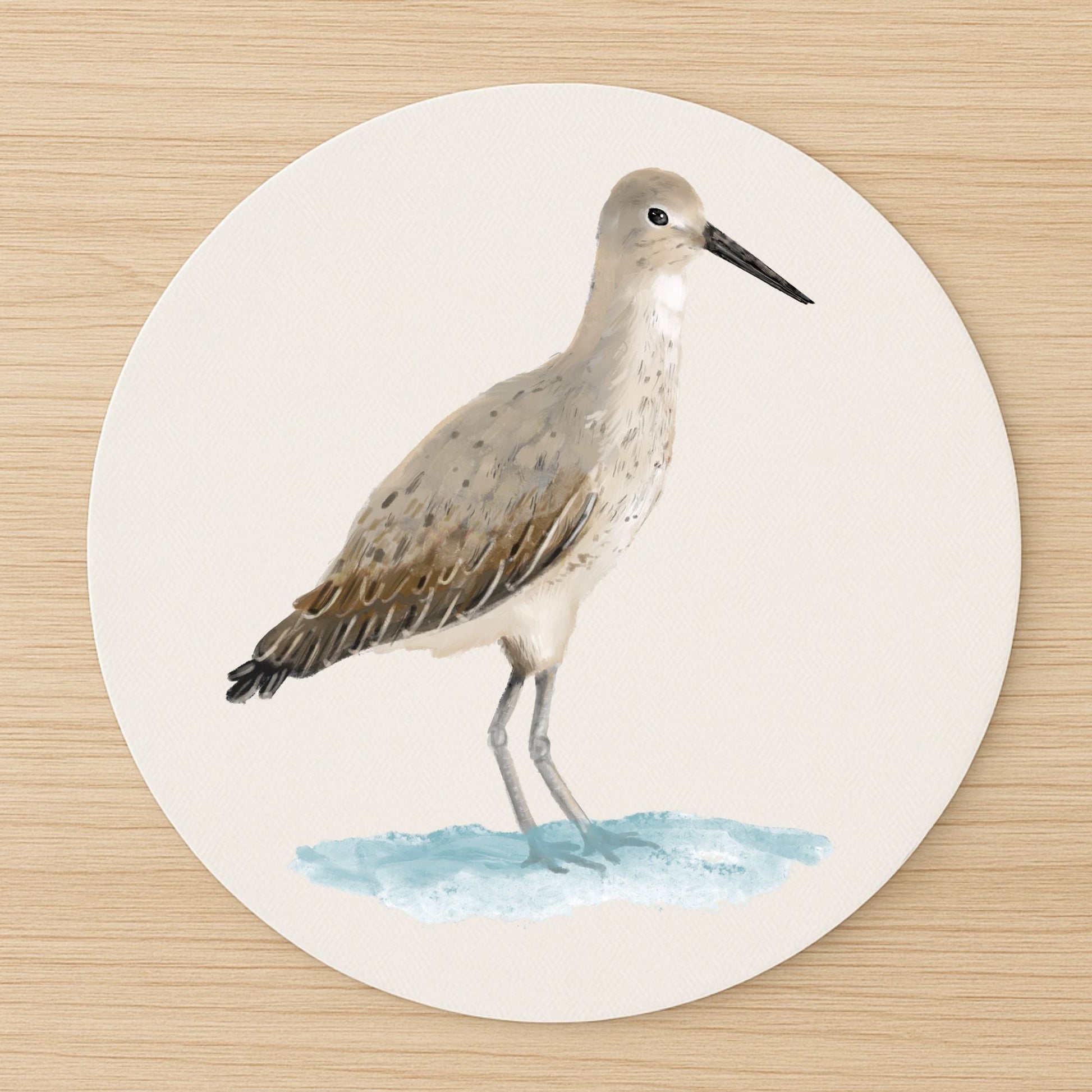 Willet Shorebird Mousepad - MerikaArt