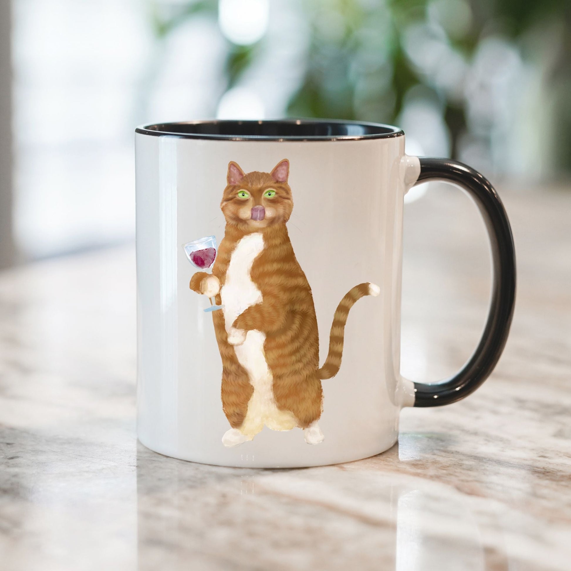 Wine Cat Mug - MerikaArt