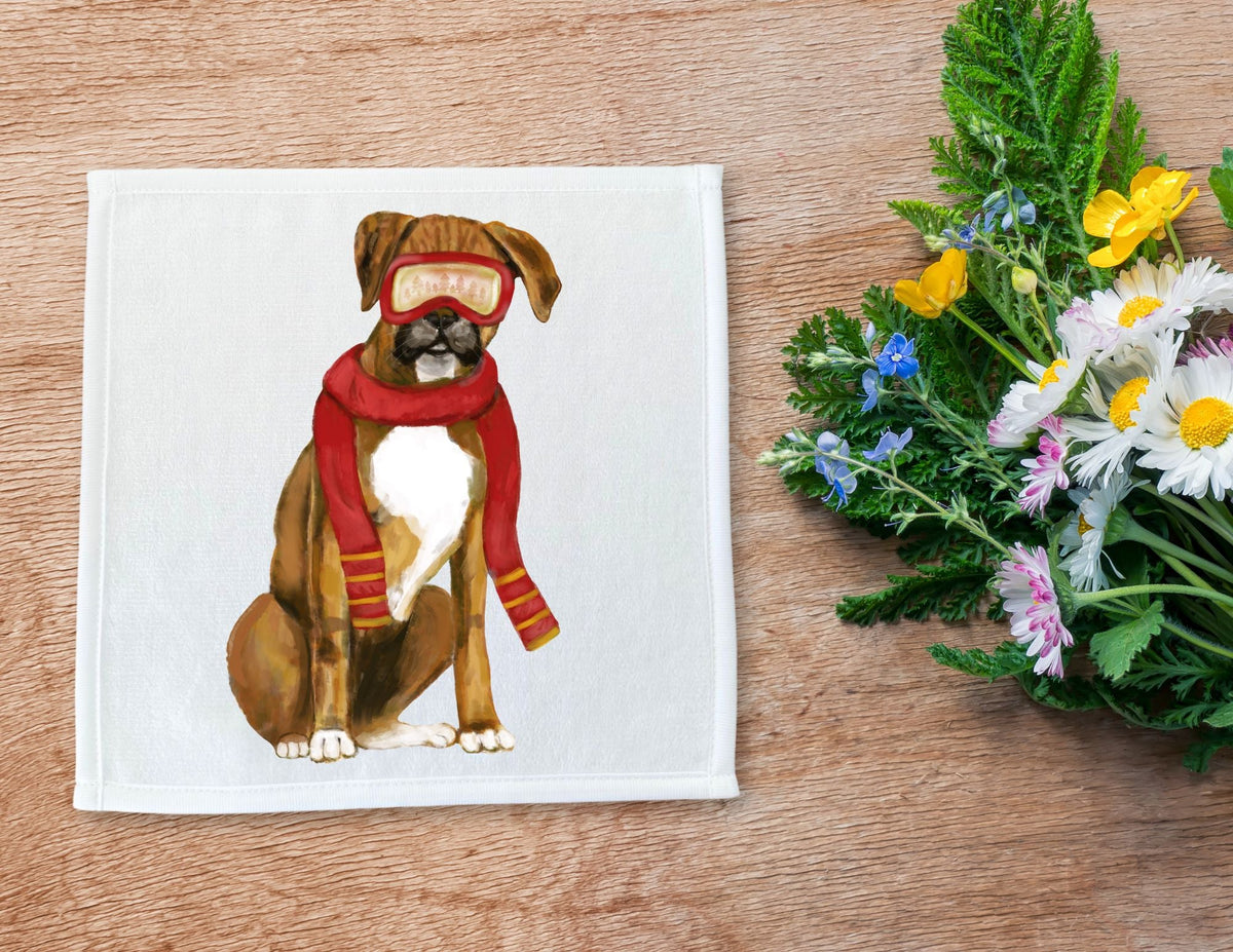 Winter Boxer Washcloth - MerikaArt