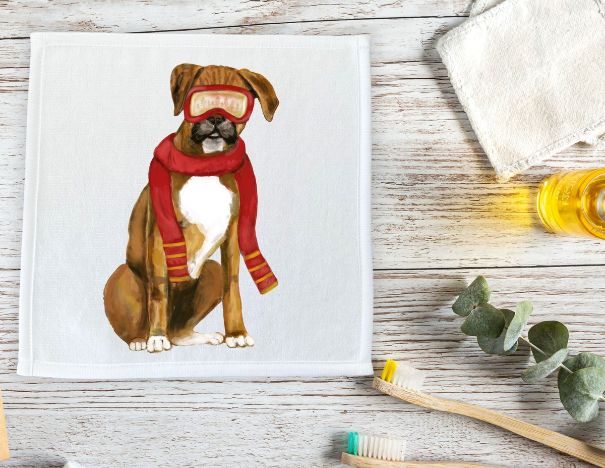 Winter Boxer Washcloth - MerikaArt