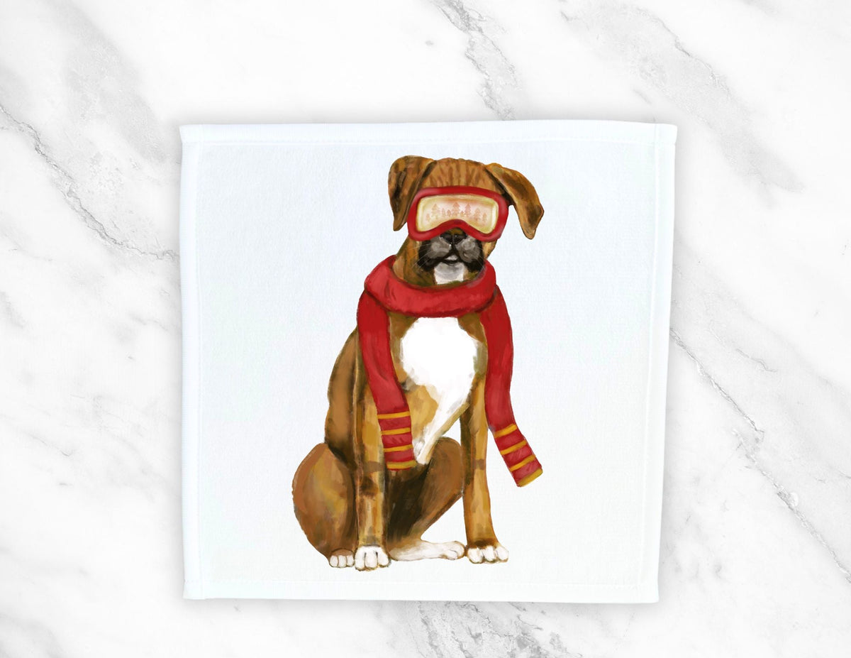 Winter Boxer Washcloth - MerikaArt