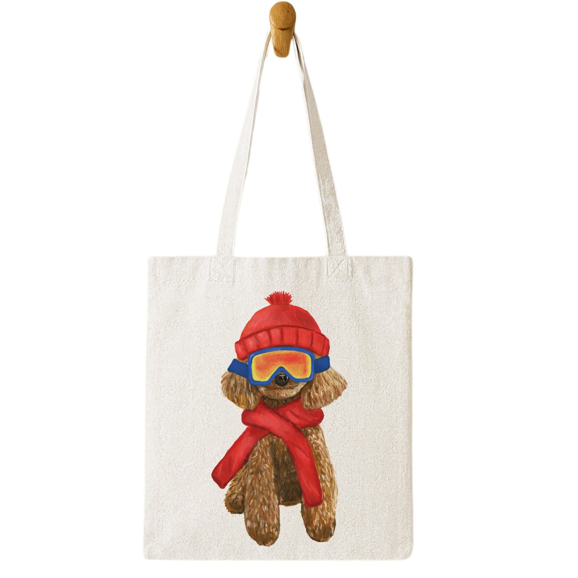 Winter Poodle Canvas Tote Bag - MerikaArt
