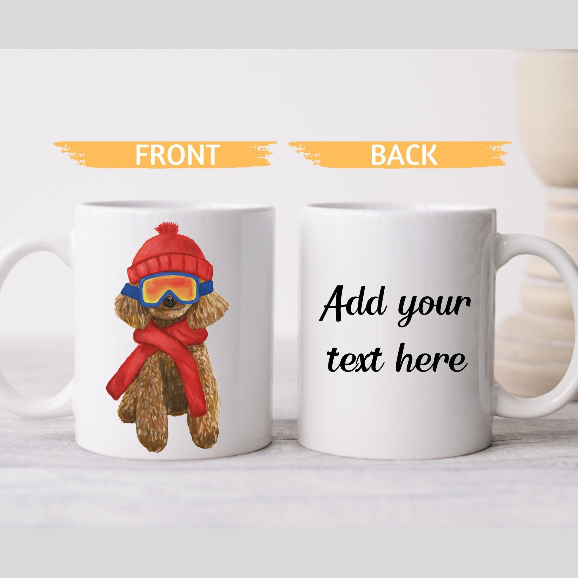 Winter Poodle Mug - MerikaArt