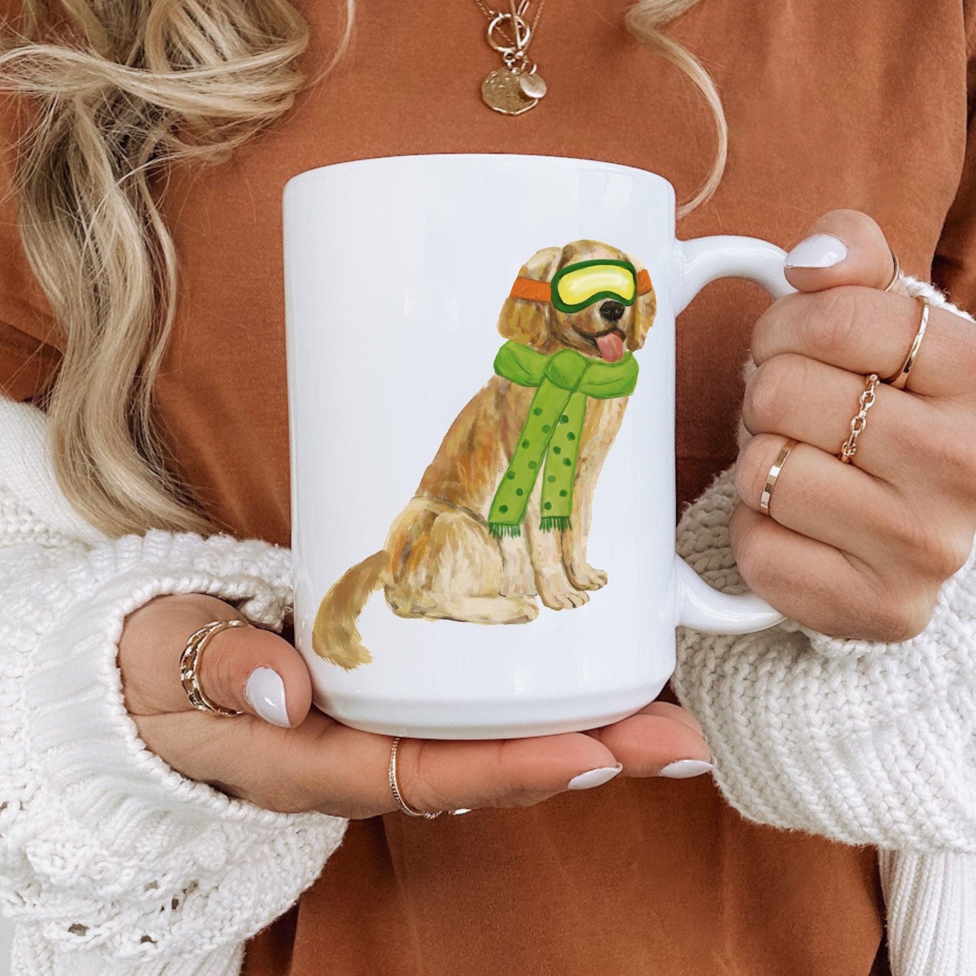 Winter Retriever Dog Mug - MerikaArt