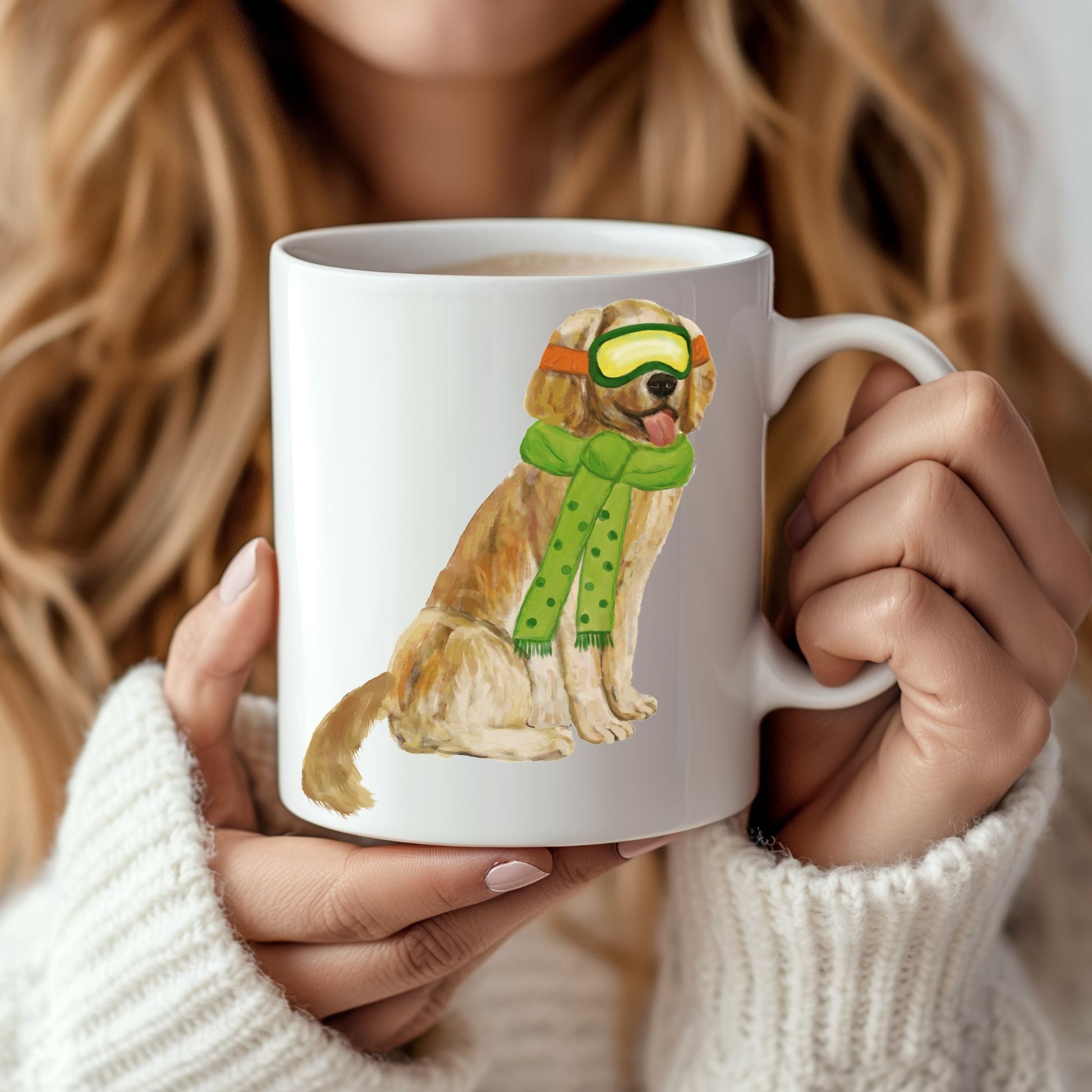 Winter Retriever Dog Mug - MerikaArt