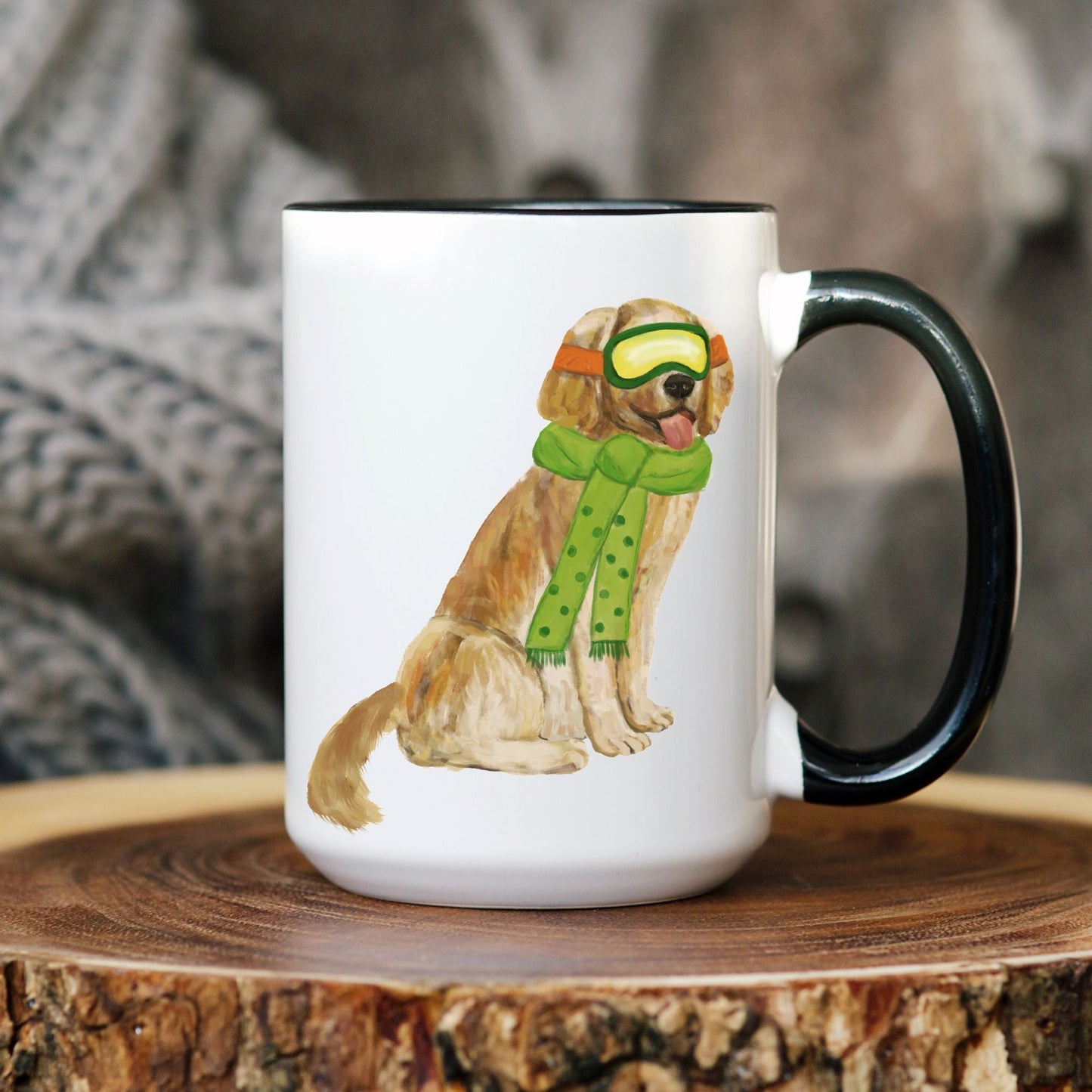 Winter Retriever Dog Mug - MerikaArt