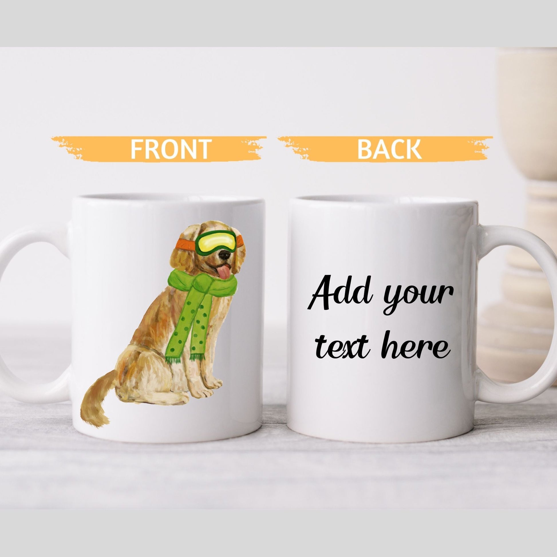 Winter Retriever Dog Mug - MerikaArt