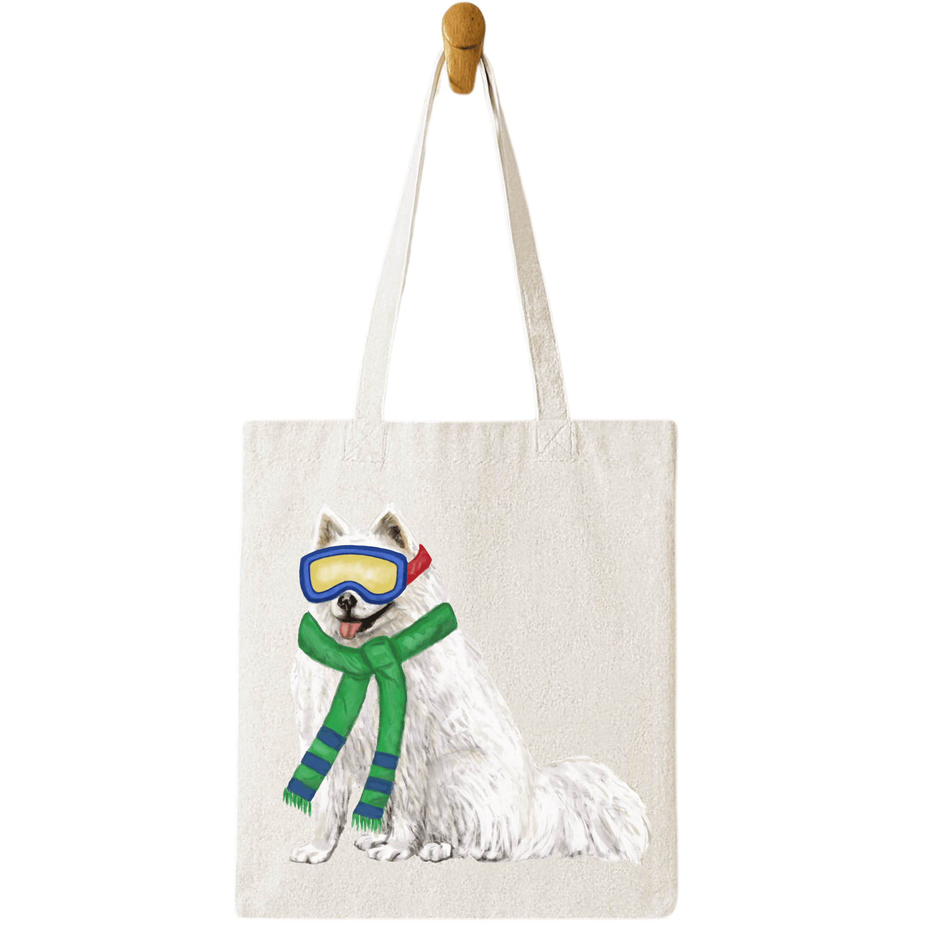 Winter Samoyed Canvas Tote Bag - MerikaArt