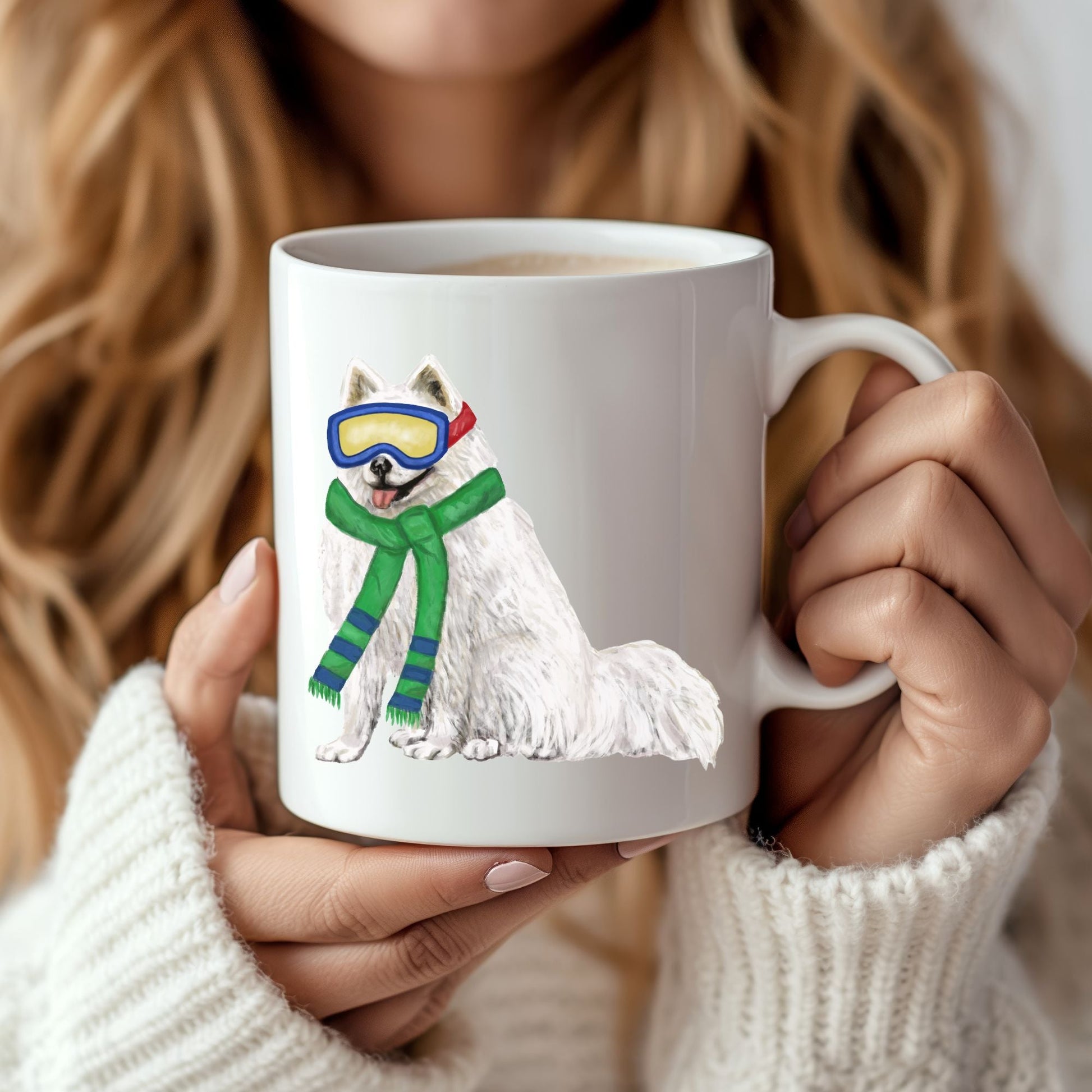 Winter Samoyed Mug - MerikaArt