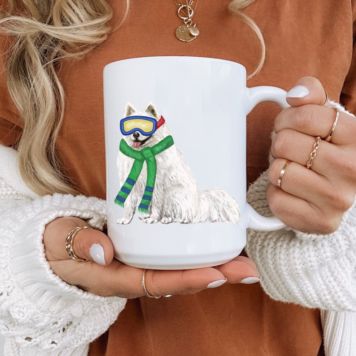 Winter Samoyed Mug - MerikaArt