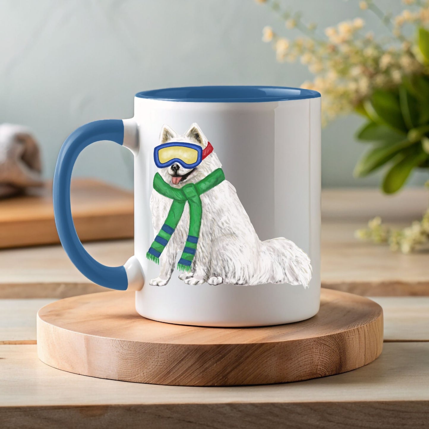 Winter Samoyed Mug - MerikaArt