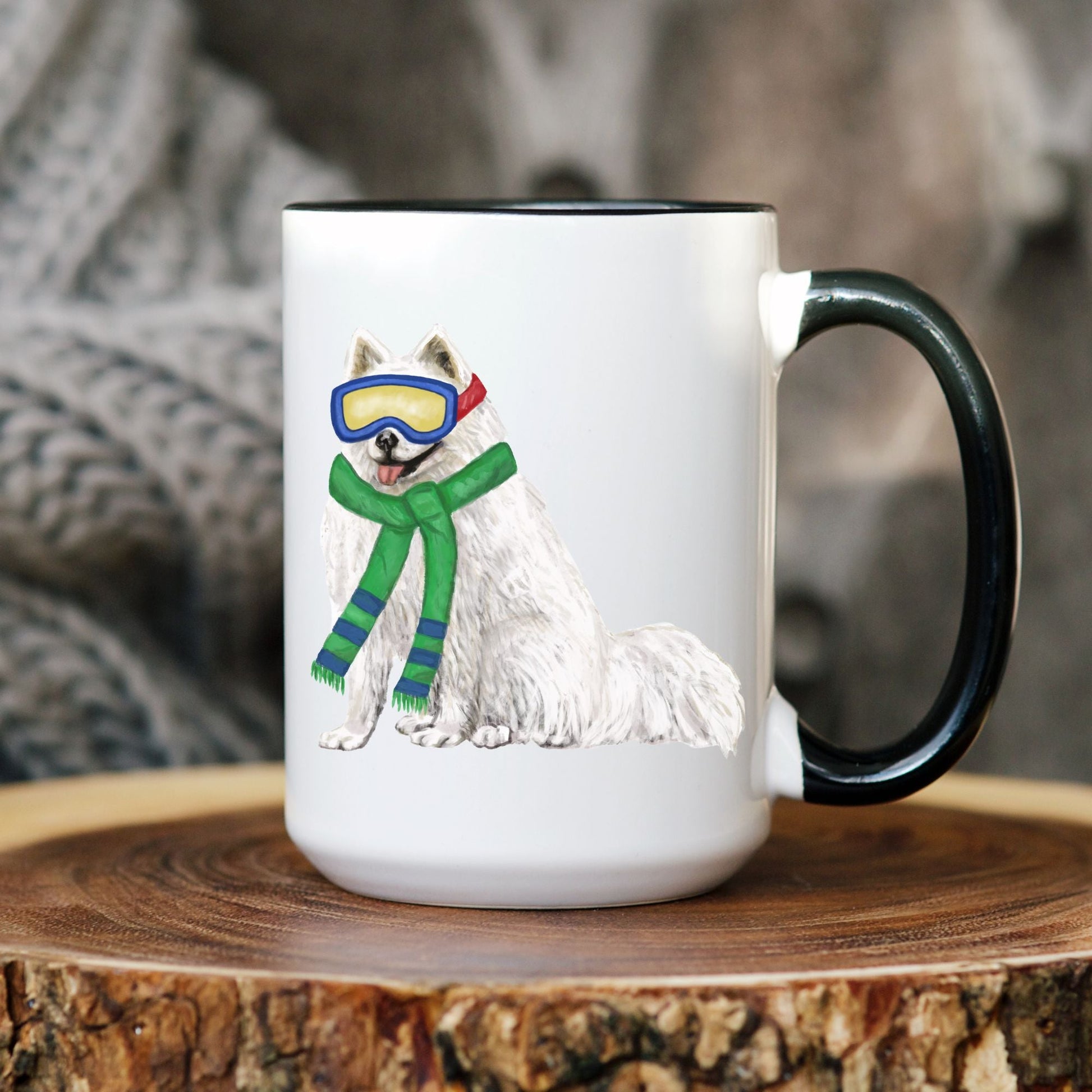 Winter Samoyed Mug - MerikaArt