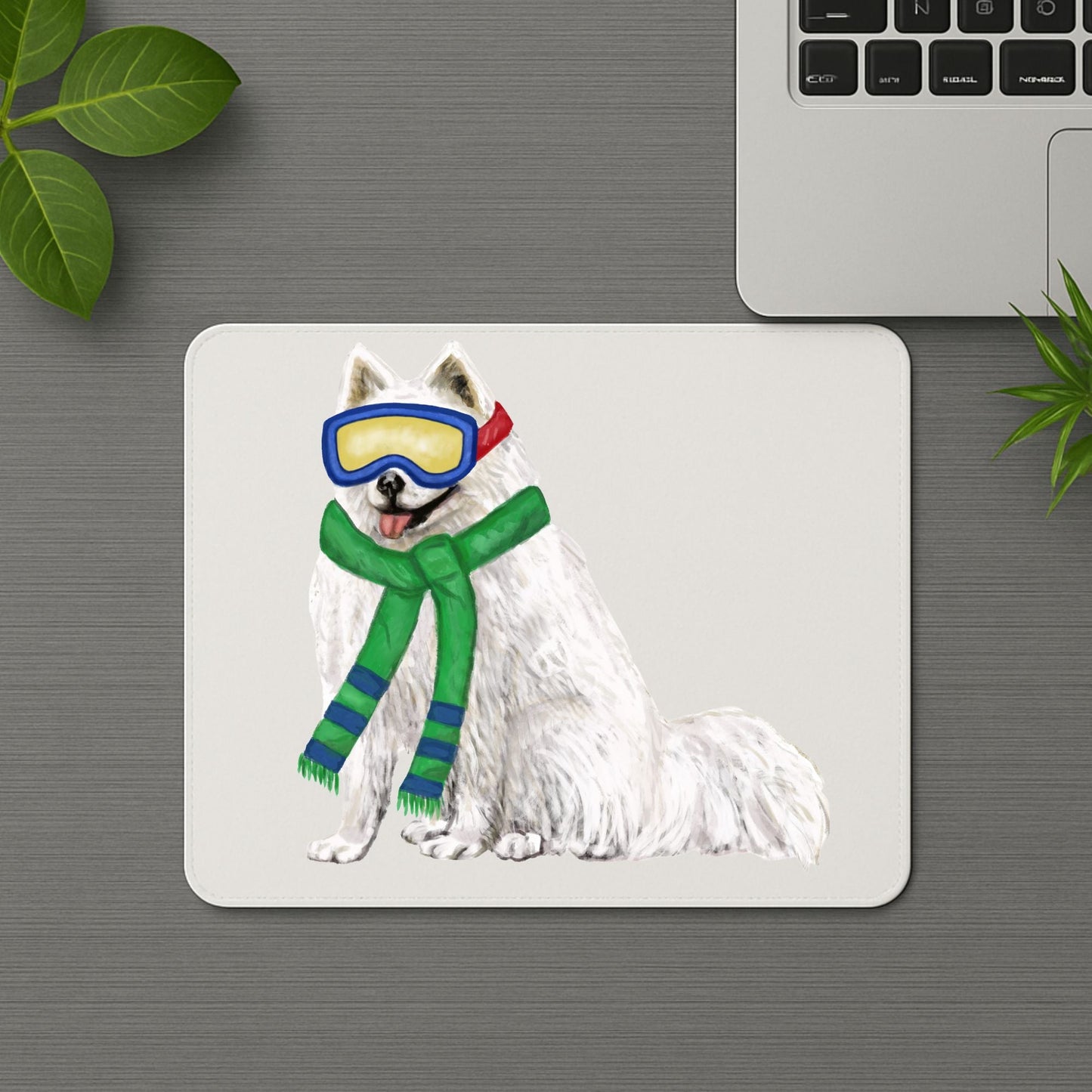 Winter - Themed Samoyed Dog Mousepad - MerikaArt
