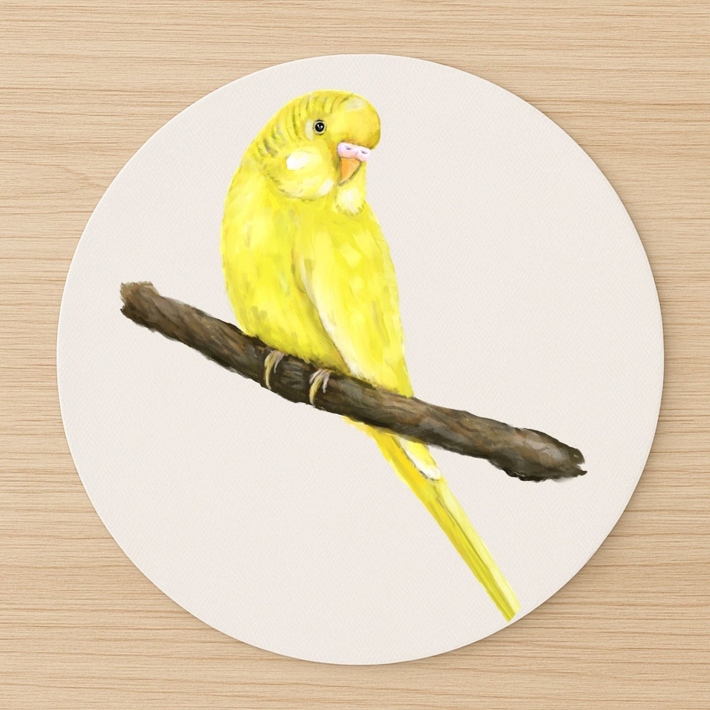 Yellow Budgerigar Mousepad - MerikaArt