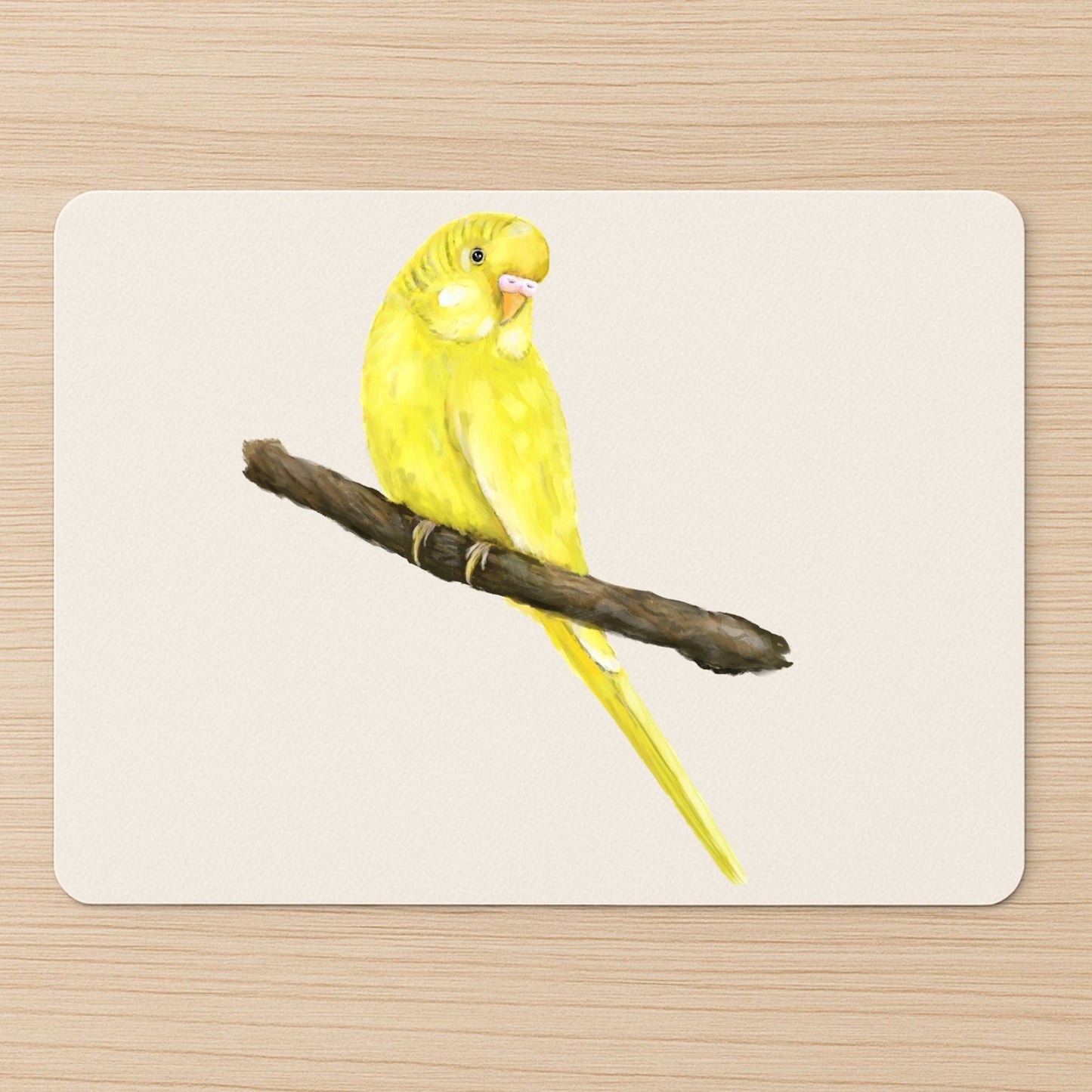 Yellow Budgerigar Mousepad - MerikaArt