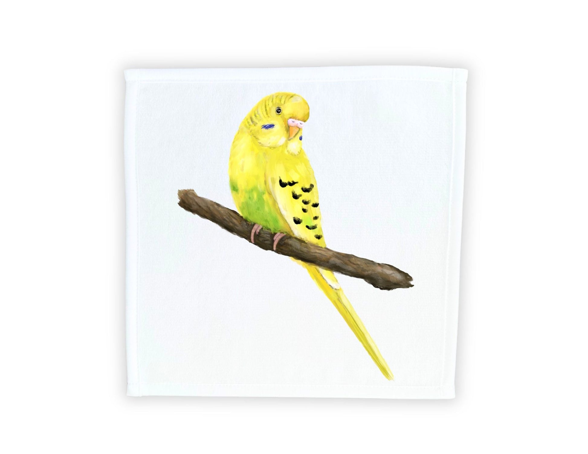 Yellow Budgerigar Parakeet Washcloth - MerikaArt