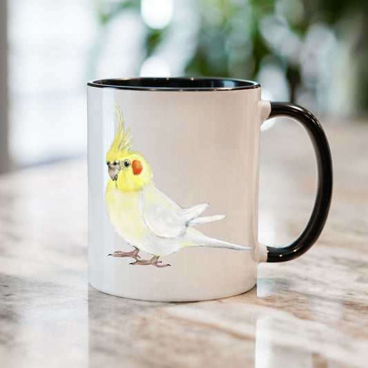 Yellow Cockatiel Ceramic Coffee Mug - MerikaArt