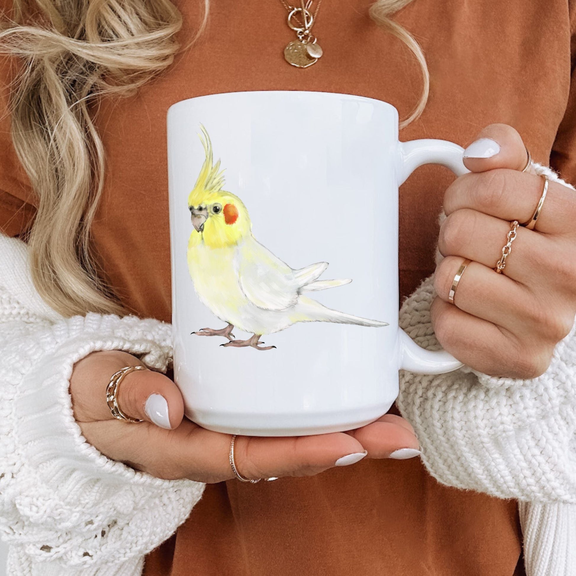 Yellow Cockatiel Ceramic Coffee Mug - MerikaArt