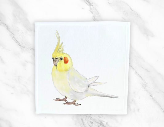 Yellow Cockatiel Washcloth - MerikaArt