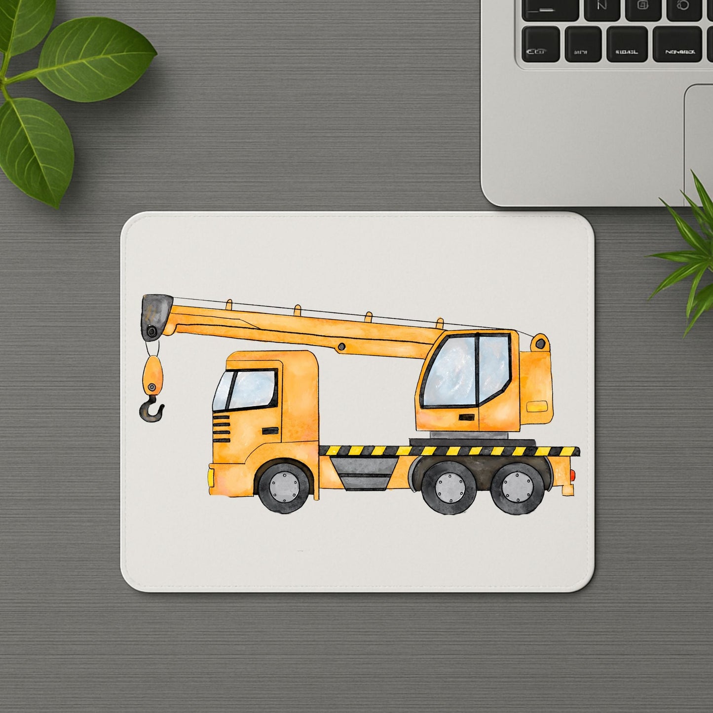 Yellow Crane Truck Mousepad - MerikaArt