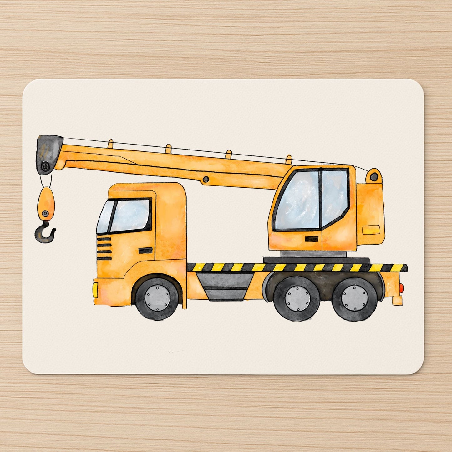 Yellow Crane Truck Mousepad - MerikaArt