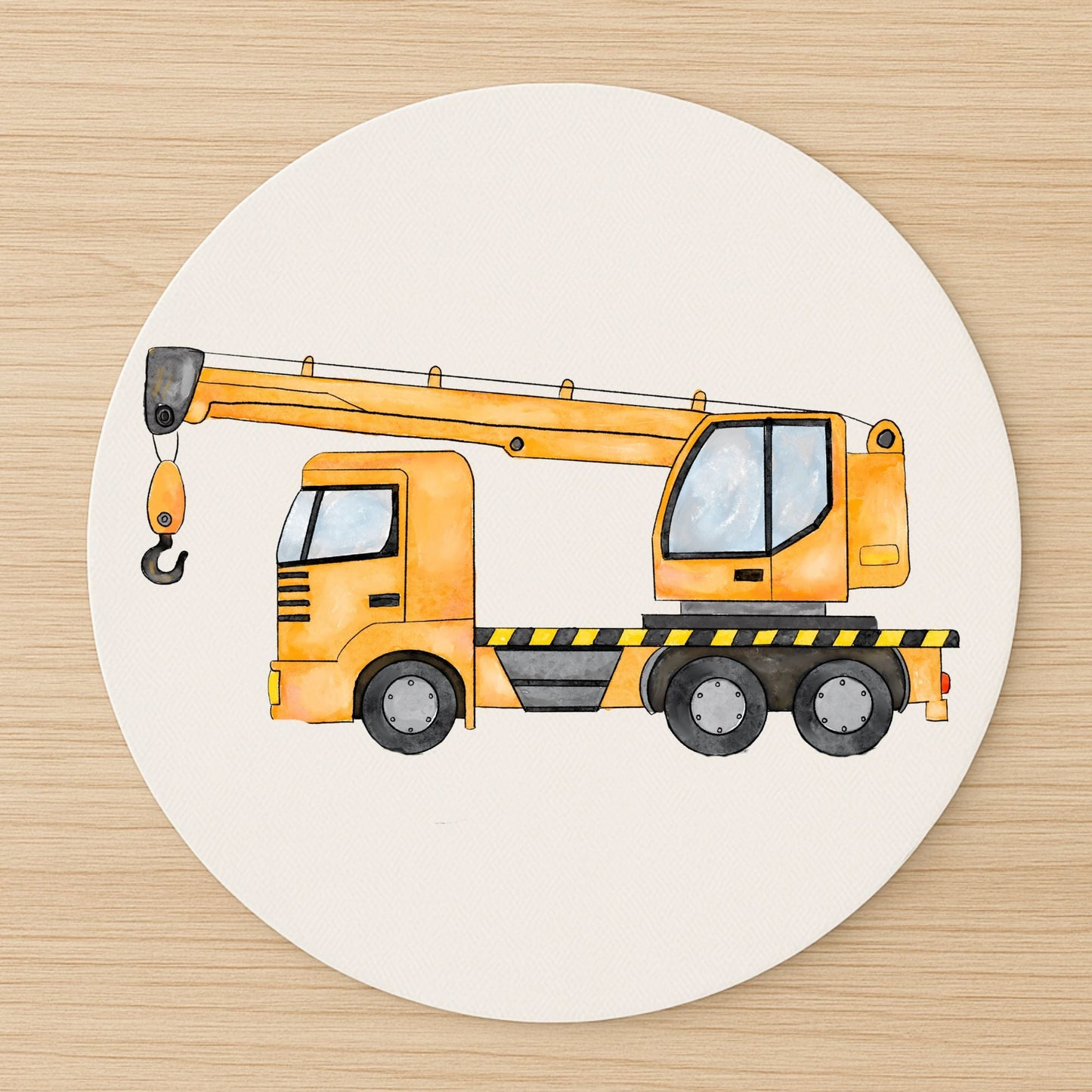 Yellow Crane Truck Mousepad - MerikaArt