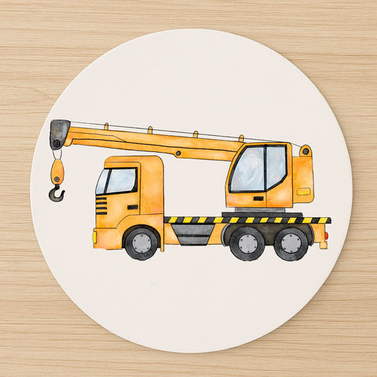 Yellow Crane Truck Mousepad - MerikaArt