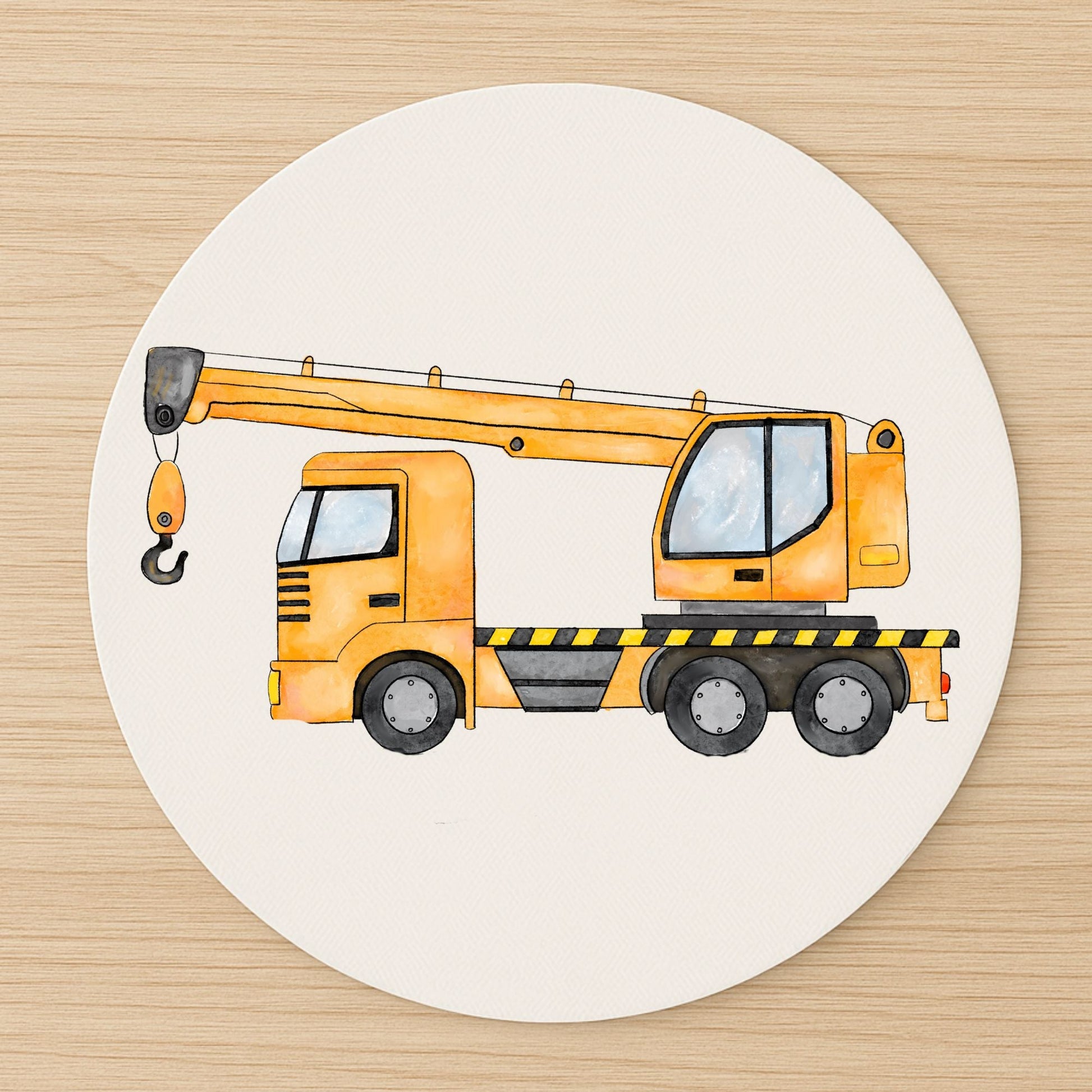 Yellow Crane Truck Mousepad - MerikaArt