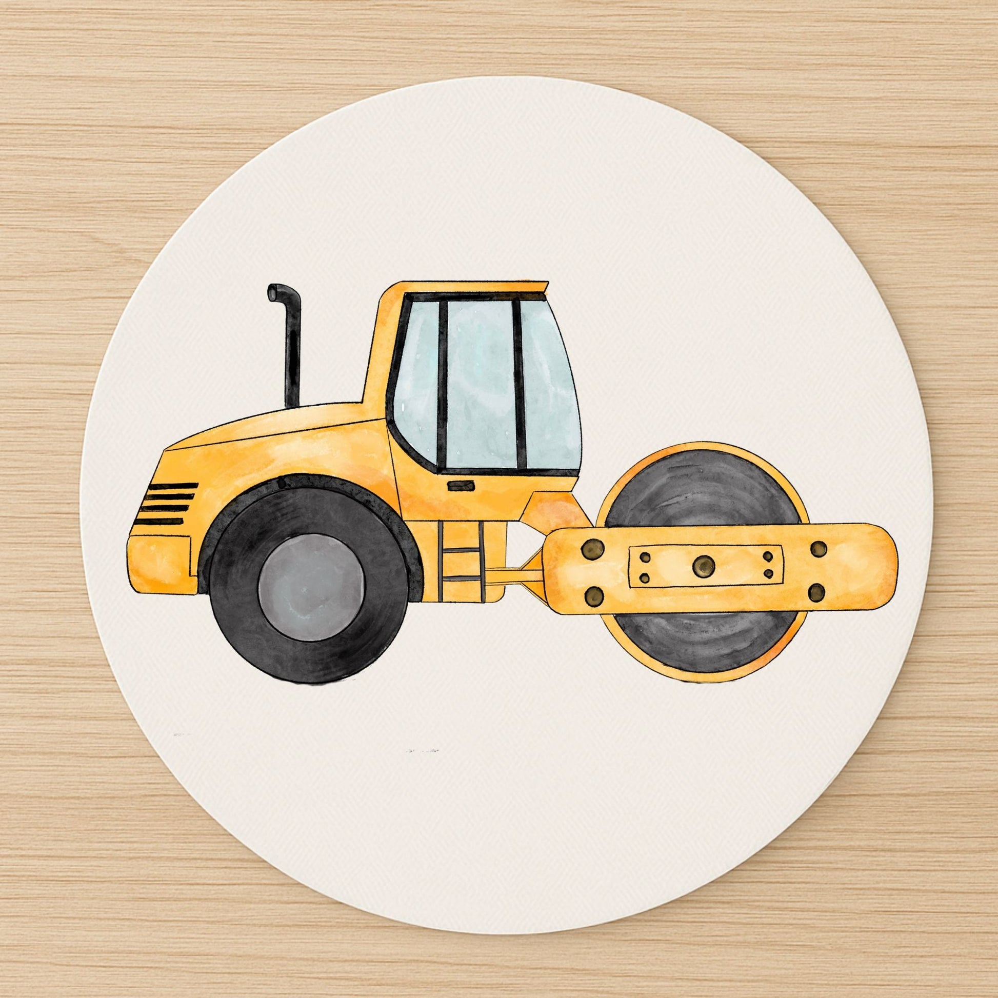Yellow Road Roller Mousepad - MerikaArt